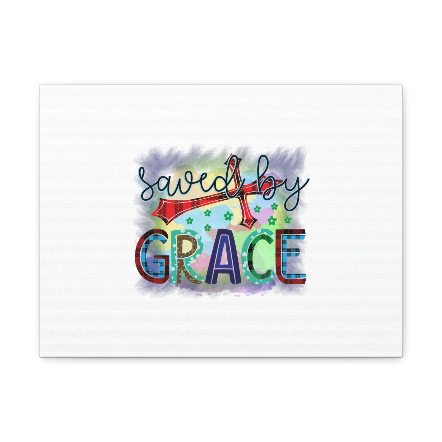Saved By Grace Ephesians 2:8-9 Gray Square Christian Wall Art Bible Verse Print Ready to Hang Unframed-Express Your Love Gifts