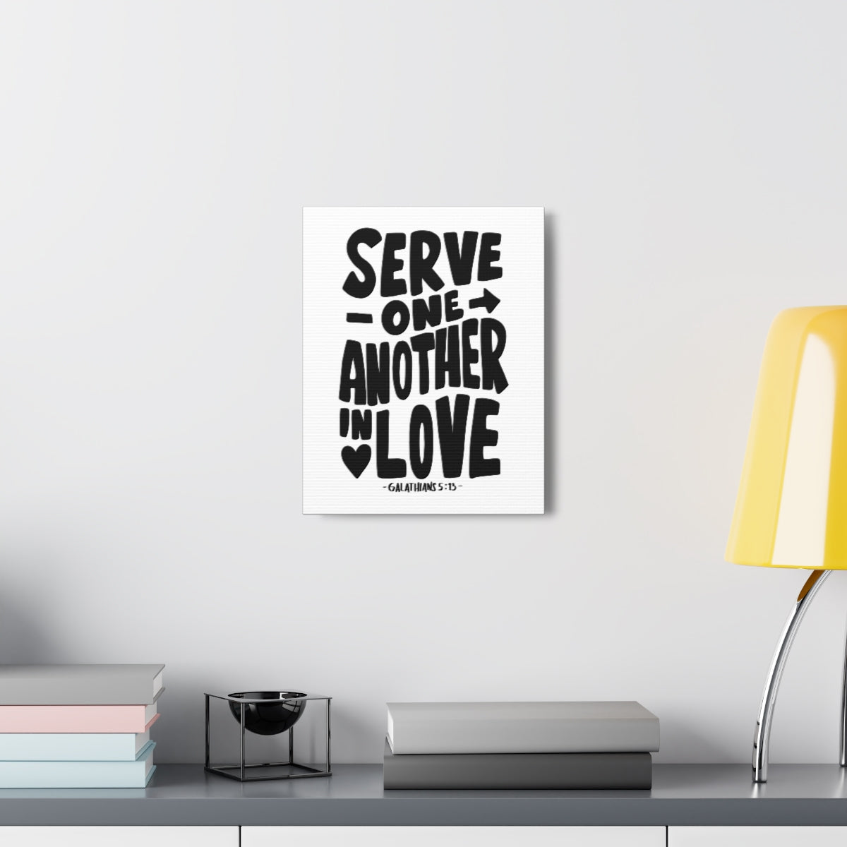 Scripture Walls Serve One Another Galatians 5:13 Bible Verse Canvas Christian Wall Art Ready to Hang Unframed-Express Your Love Gifts