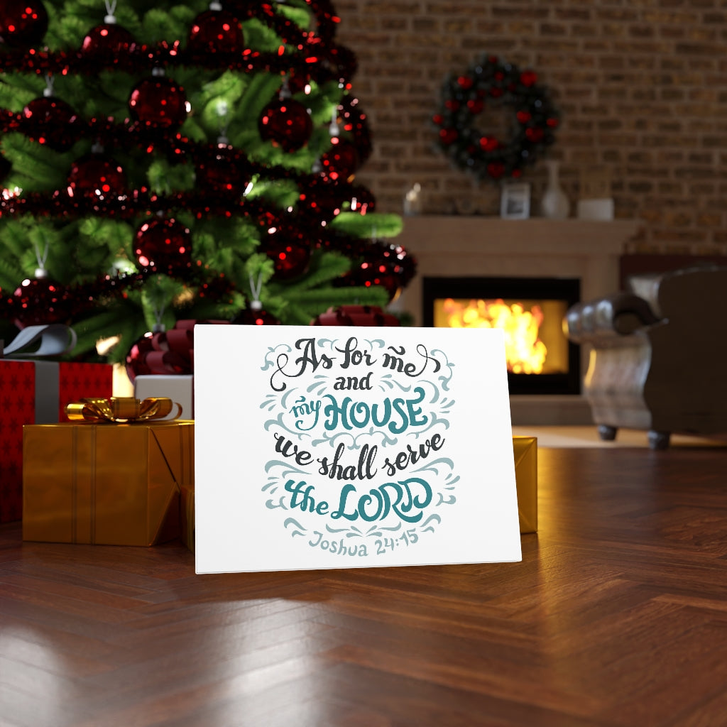 Serve The Lord Light Blue Joshua 24:15 Bible Verse Canvas Christian Wall Art Ready to Hang Unframed-Express Your Love Gifts