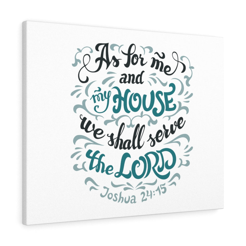 Serve The Lord Light Blue Joshua 24:15 Bible Verse Canvas Christian Wall Art Ready to Hang Unframed-Express Your Love Gifts
