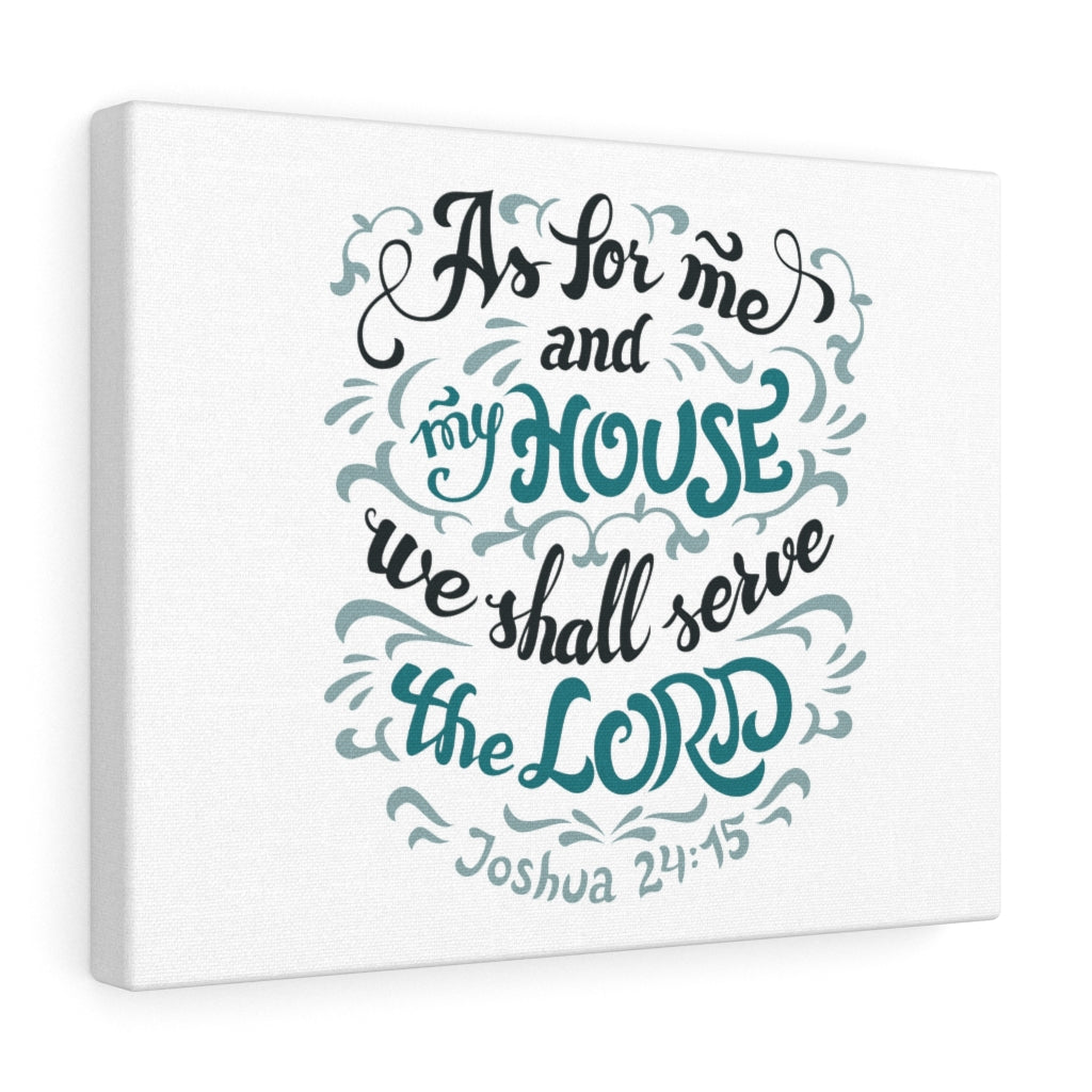 Serve The Lord Light Blue Joshua 24:15 Bible Verse Canvas Christian Wall Art Ready to Hang Unframed-Express Your Love Gifts