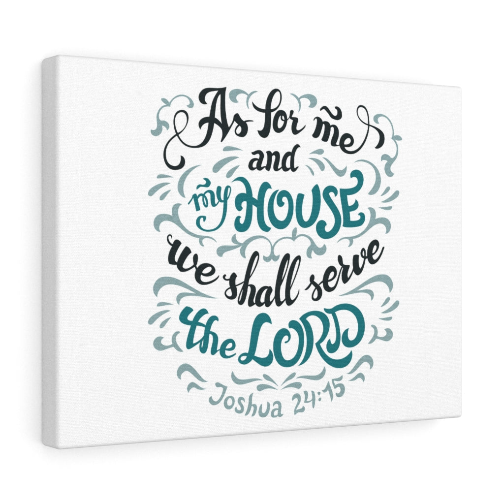 Serve The Lord Light Blue Joshua 24:15 Bible Verse Canvas Christian Wall Art Ready to Hang Unframed-Express Your Love Gifts