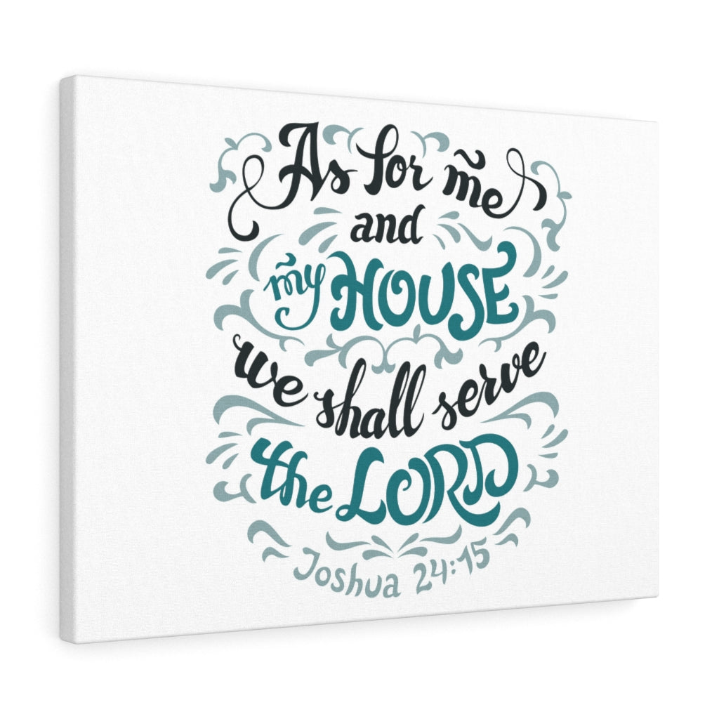 Serve The Lord Light Blue Joshua 24:15 Bible Verse Canvas Christian Wall Art Ready to Hang Unframed-Express Your Love Gifts