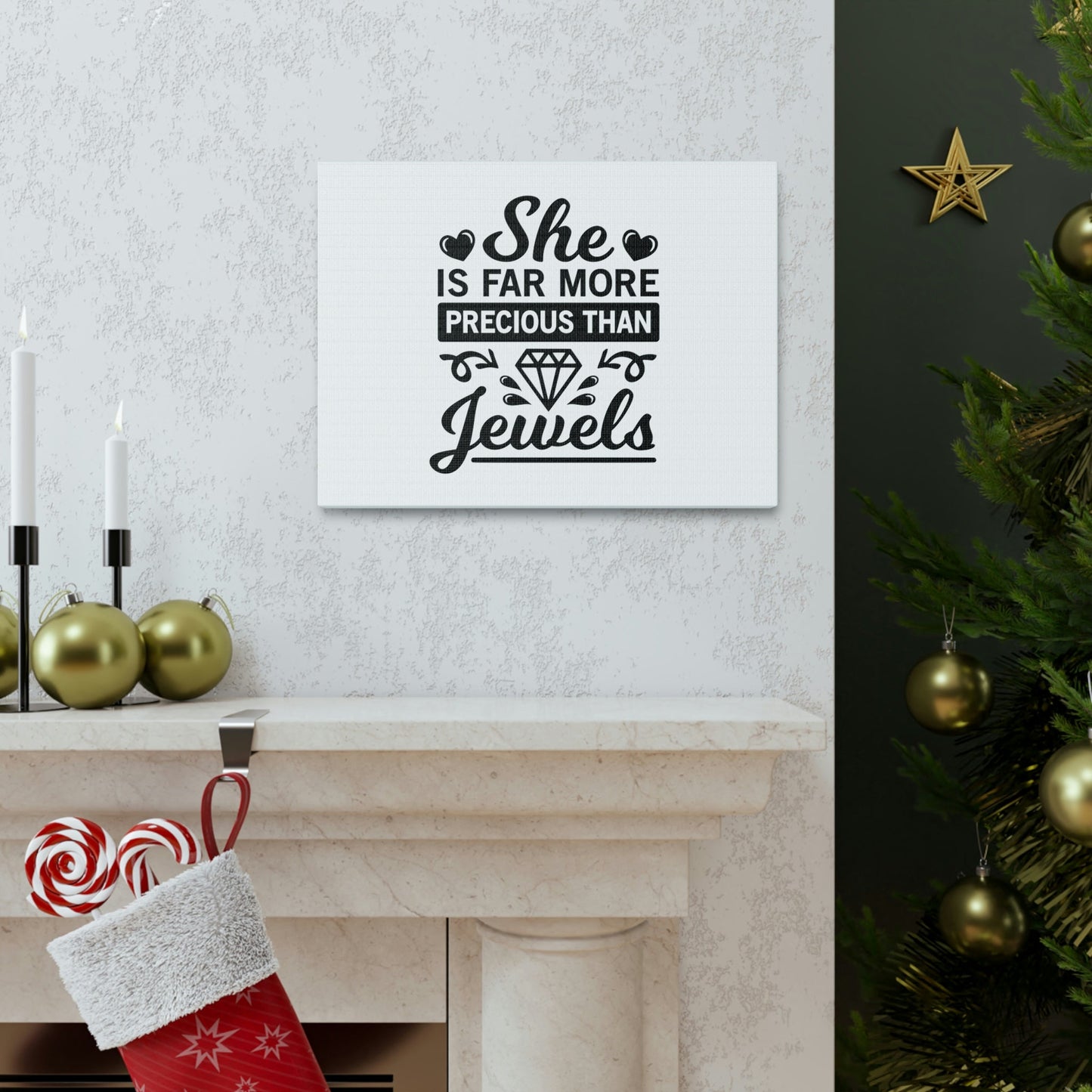 Scripture Walls She Is Far More Precious Than Jewels Proverbs 31:10 Christian Wall Art Bible Verse Print Ready to Hang Unframed-Express Your Love Gifts