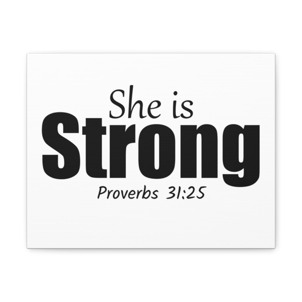She Is Strong Proverbs 31:25 Christian Wall Art Bible Verse Print Ready To Hang Unframed-Express Your Love Gifts