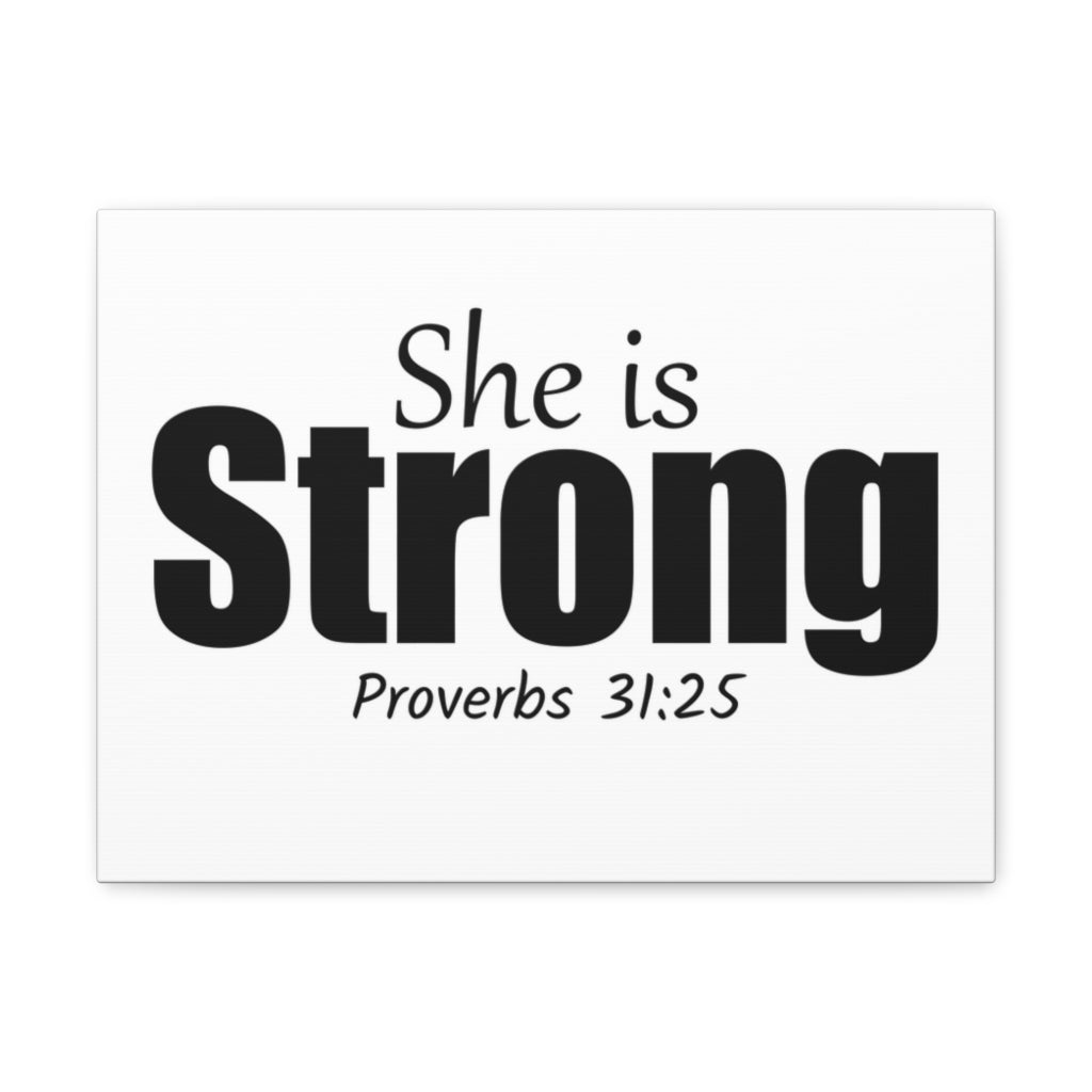 She Is Strong Proverbs 31:25 Christian Wall Art Bible Verse Print Ready To Hang Unframed-Express Your Love Gifts