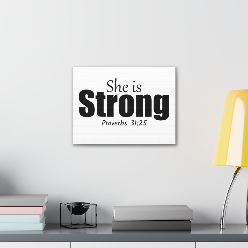 She Is Strong Proverbs 31:25 Christian Wall Art Bible Verse Print Ready To Hang Unframed-Express Your Love Gifts