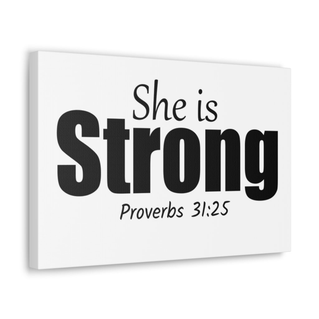 She Is Strong Proverbs 31:25 Christian Wall Art Bible Verse Print Ready To Hang Unframed-Express Your Love Gifts