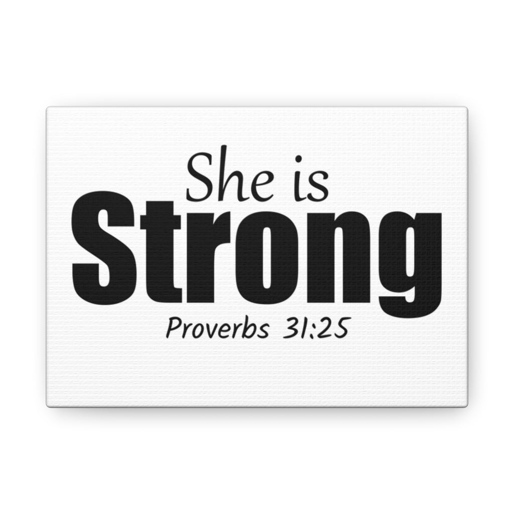 She Is Strong Proverbs 31:25 Christian Wall Art Bible Verse Print Ready To Hang Unframed-Express Your Love Gifts