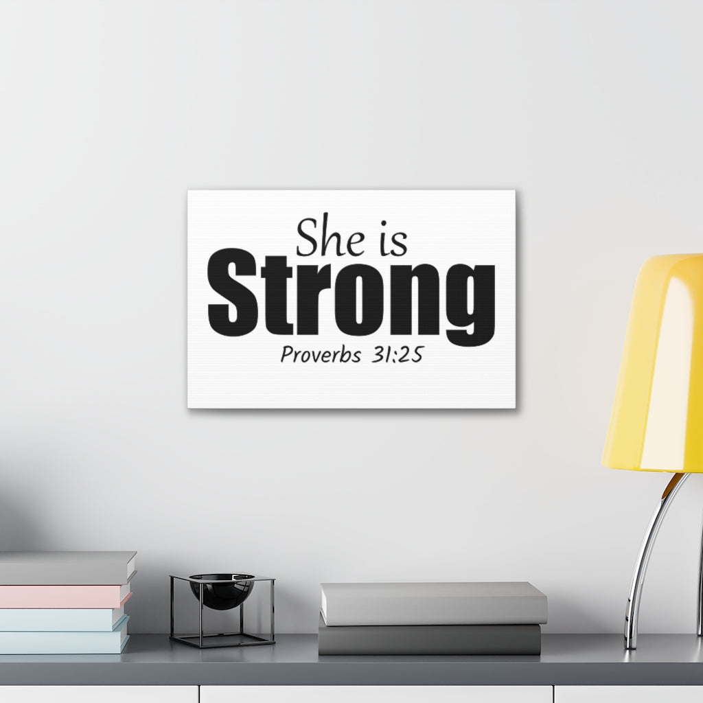 She Is Strong Proverbs 31:25 Christian Wall Art Bible Verse Print Ready To Hang Unframed-Express Your Love Gifts