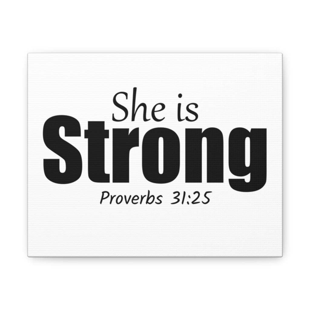 She Is Strong Proverbs 31:25 Christian Wall Art Bible Verse Print Ready To Hang Unframed-Express Your Love Gifts