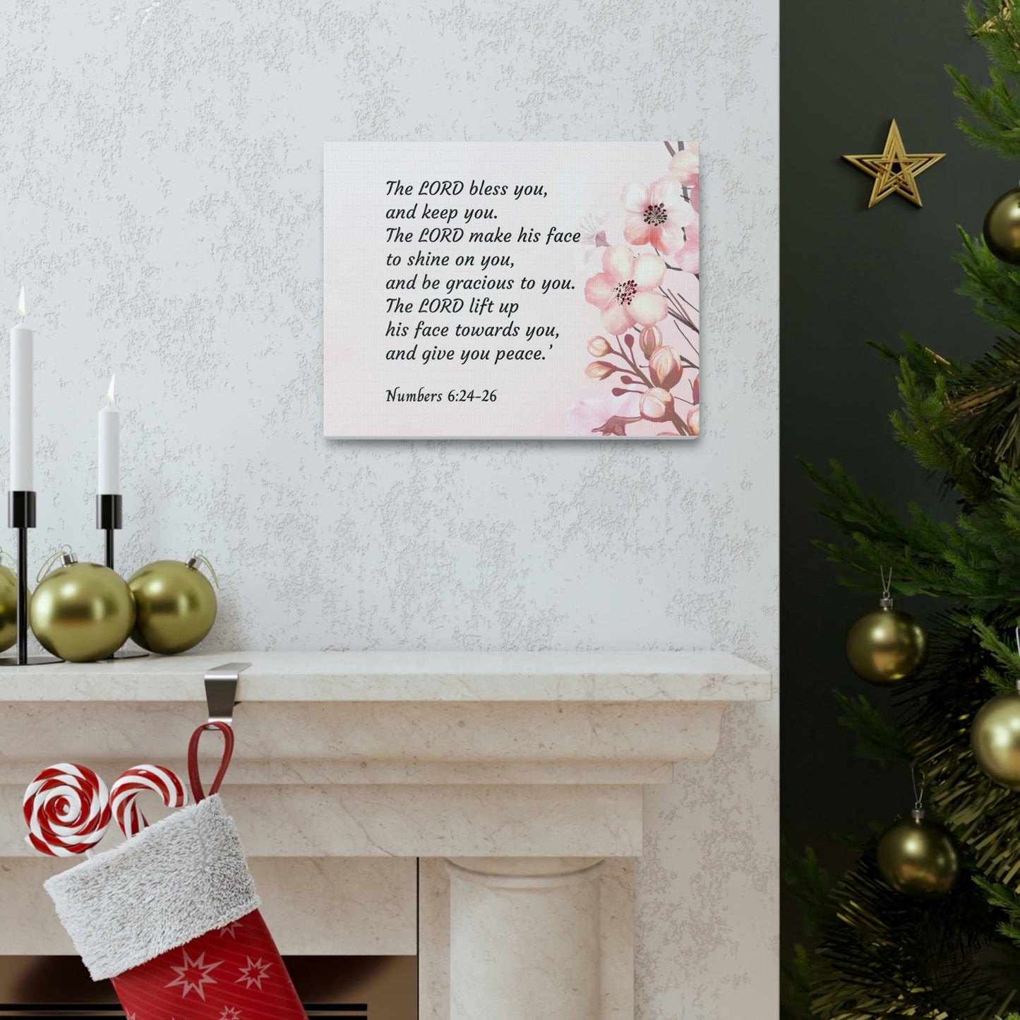 Scripture Walls Shine On You Numbers 6:24 Bible Verse Canvas Christian Wall Art Ready to Hang Unframed-Express Your Love Gifts