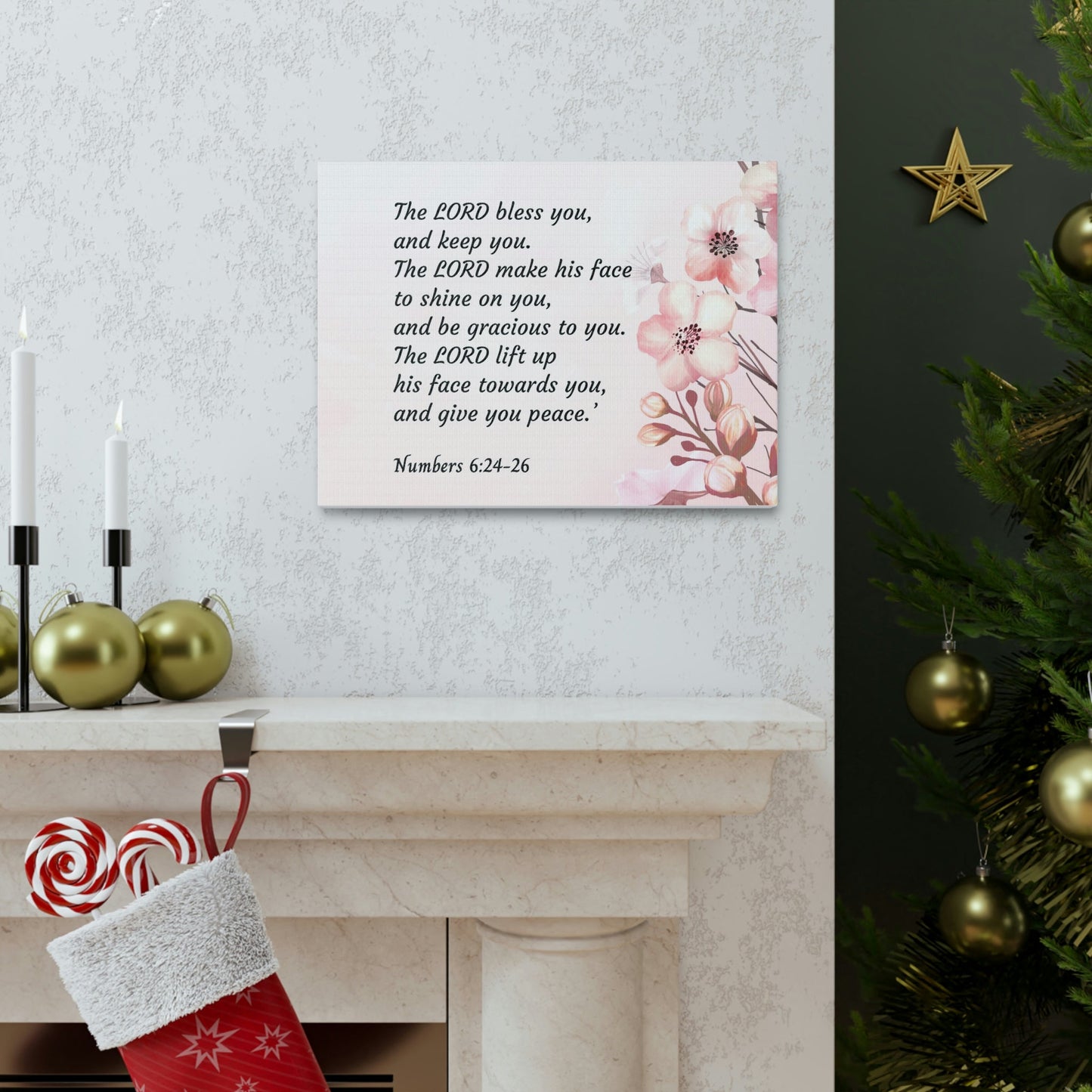 Scripture Walls Shine On You Numbers 6:24 Bible Verse Canvas Christian Wall Art Ready to Hang Unframed-Express Your Love Gifts