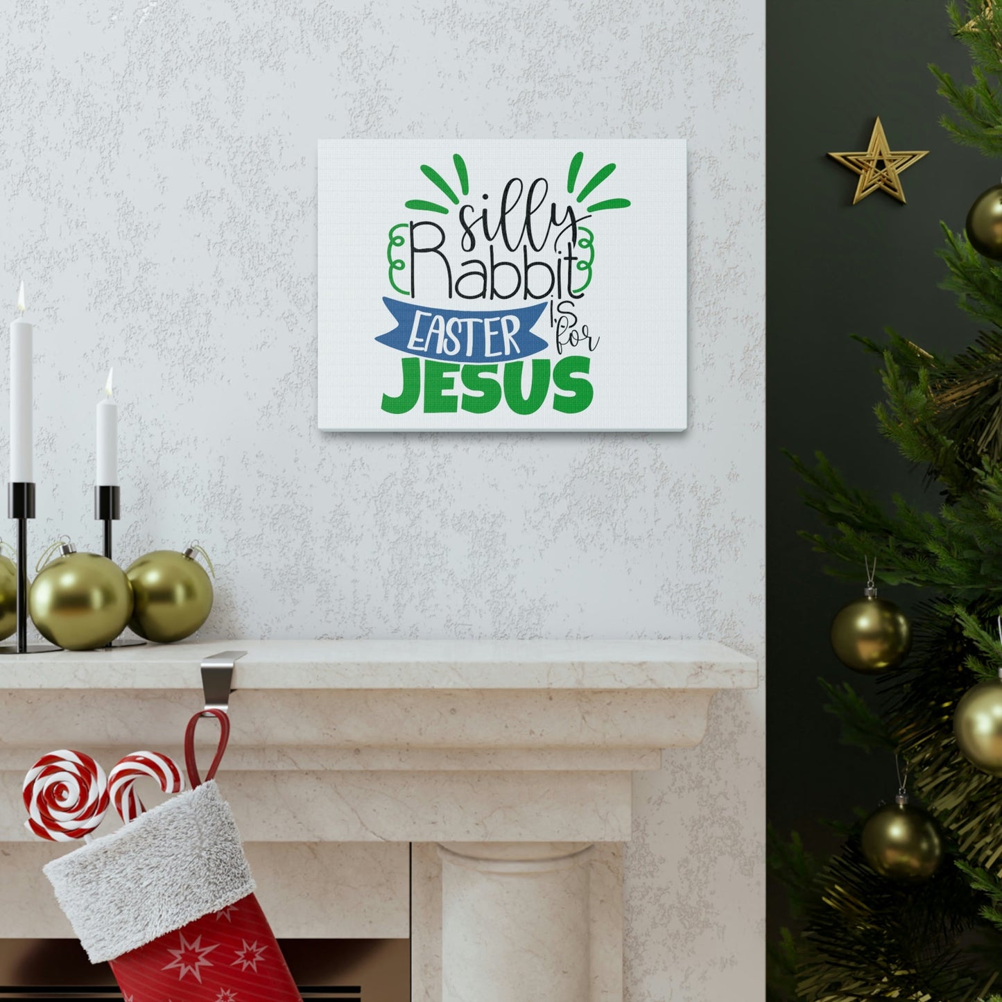 Scripture Walls Silly Rabbit, Easter Is For Jesus 1 Peter 1:3 Christian Wall Art Print Ready to Hang Unframed-Express Your Love Gifts