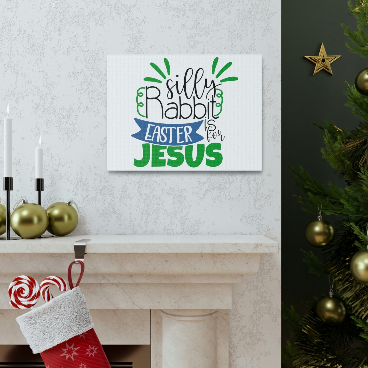 Scripture Walls Silly Rabbit, Easter Is For Jesus 1 Peter 1:3 Christian Wall Art Print Ready to Hang Unframed-Express Your Love Gifts