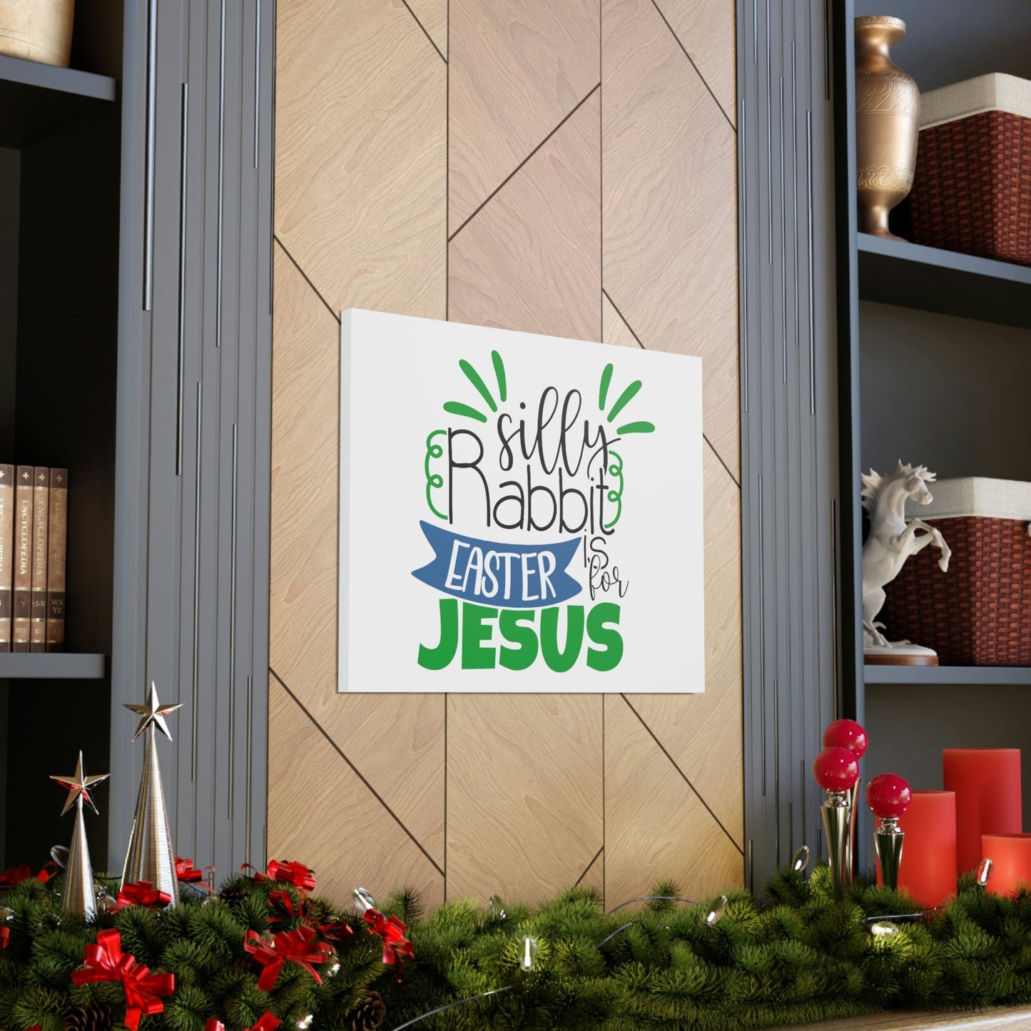 Scripture Walls Silly Rabbit, Easter Is For Jesus 1 Peter 1:3 Christian Wall Art Print Ready to Hang Unframed-Express Your Love Gifts