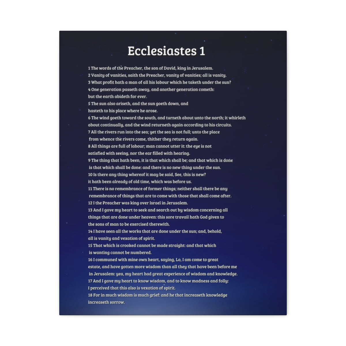 Scripture Walls Ecclesiastes 1 Chapter Sky Bible Canvas Christian Wall Art Ready to Hang Unframed-Express Your Love Gifts