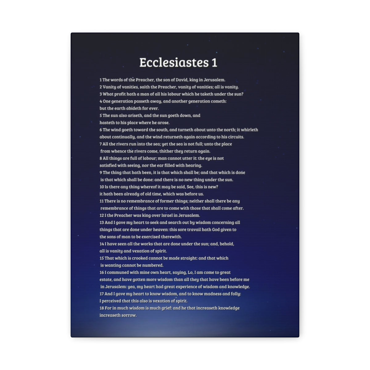 Scripture Walls Ecclesiastes 1 Chapter Sky Bible Canvas Christian Wall Art Ready to Hang Unframed-Express Your Love Gifts
