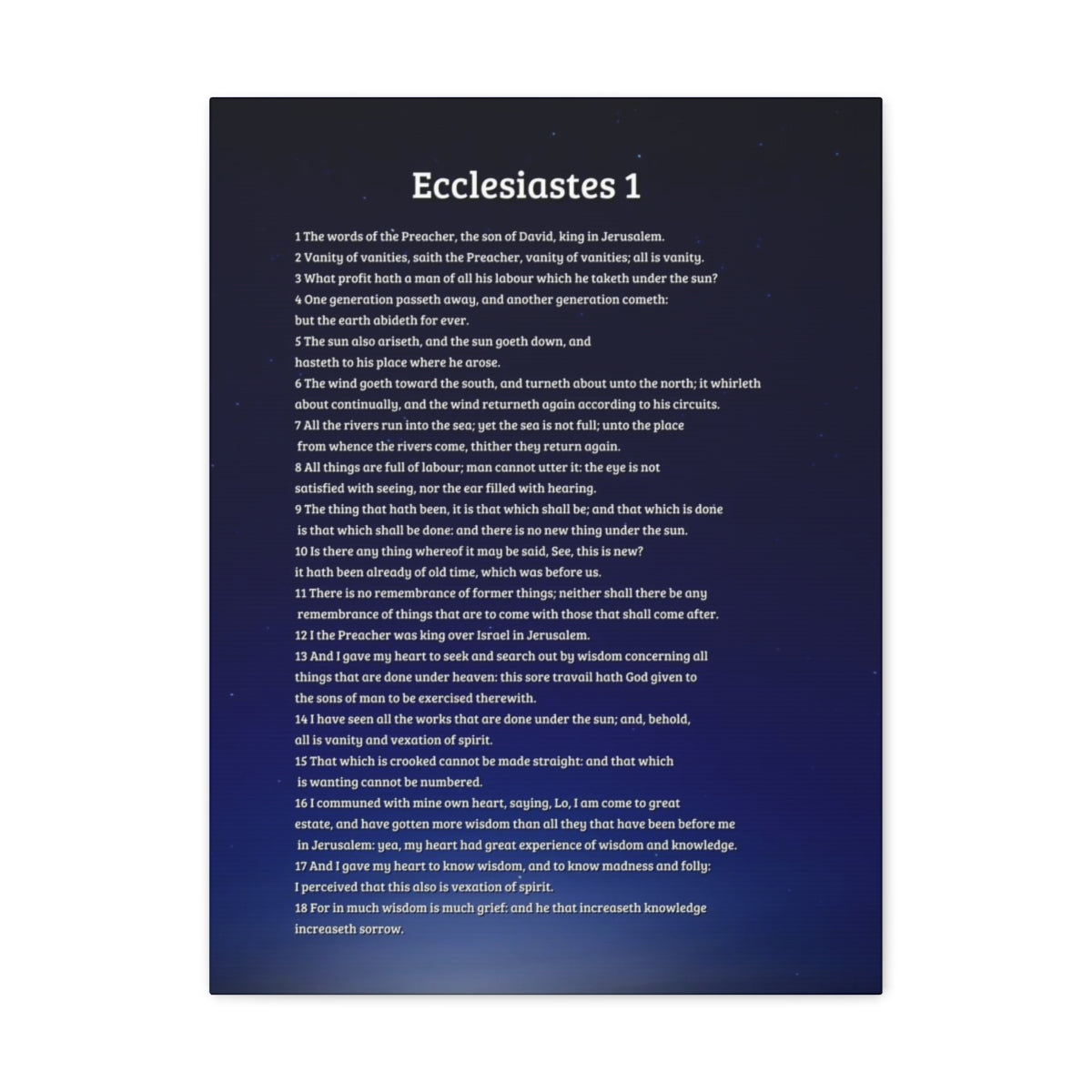 Scripture Walls Ecclesiastes 1 Chapter Sky Bible Canvas Christian Wall Art Ready to Hang Unframed-Express Your Love Gifts