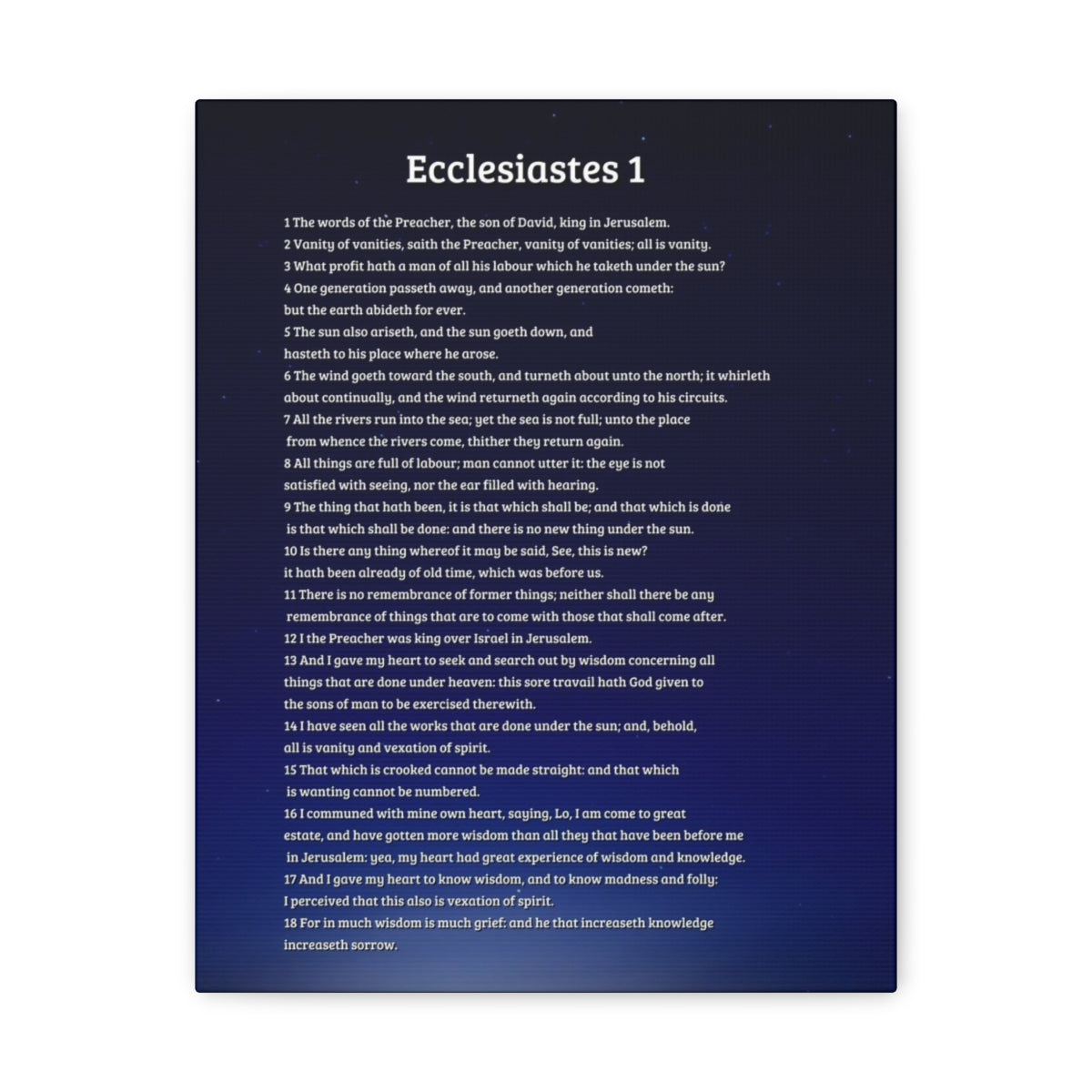 Scripture Walls Ecclesiastes 1 Chapter Sky Bible Canvas Christian Wall Art Ready to Hang Unframed-Express Your Love Gifts