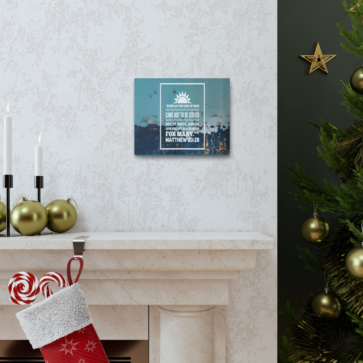Scripture Walls Son Of Man Matthew 20:28 Bible Verse Canvas Christian Wall Art Bible Verse Print Ready To Hang Unframed-Express Your Love Gifts