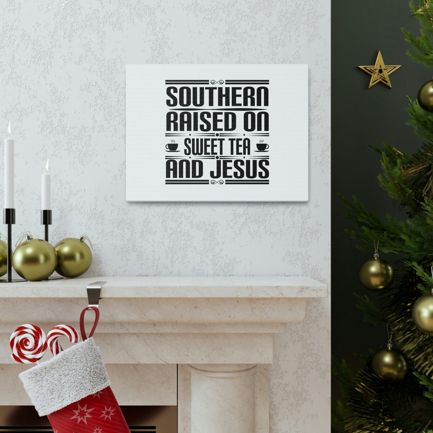 Southern Raise On Sweet Tea And Jesus 1 Corinthians 6:14 Christian Wall Art Bible Verse Print Ready to Hang Unframed-Express Your Love Gifts