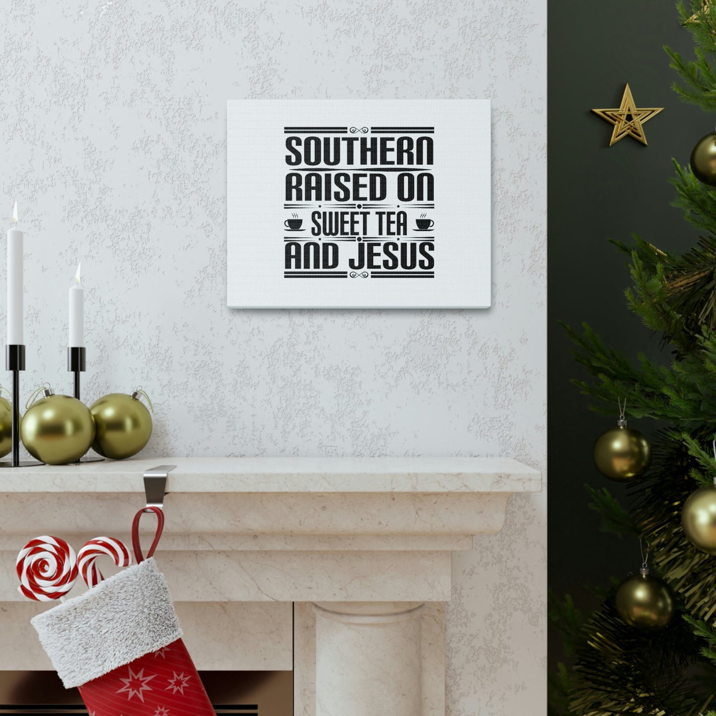 Southern Raise On Sweet Tea And Jesus 1 Corinthians 6:14 Christian Wall Art Bible Verse Print Ready to Hang Unframed-Express Your Love Gifts