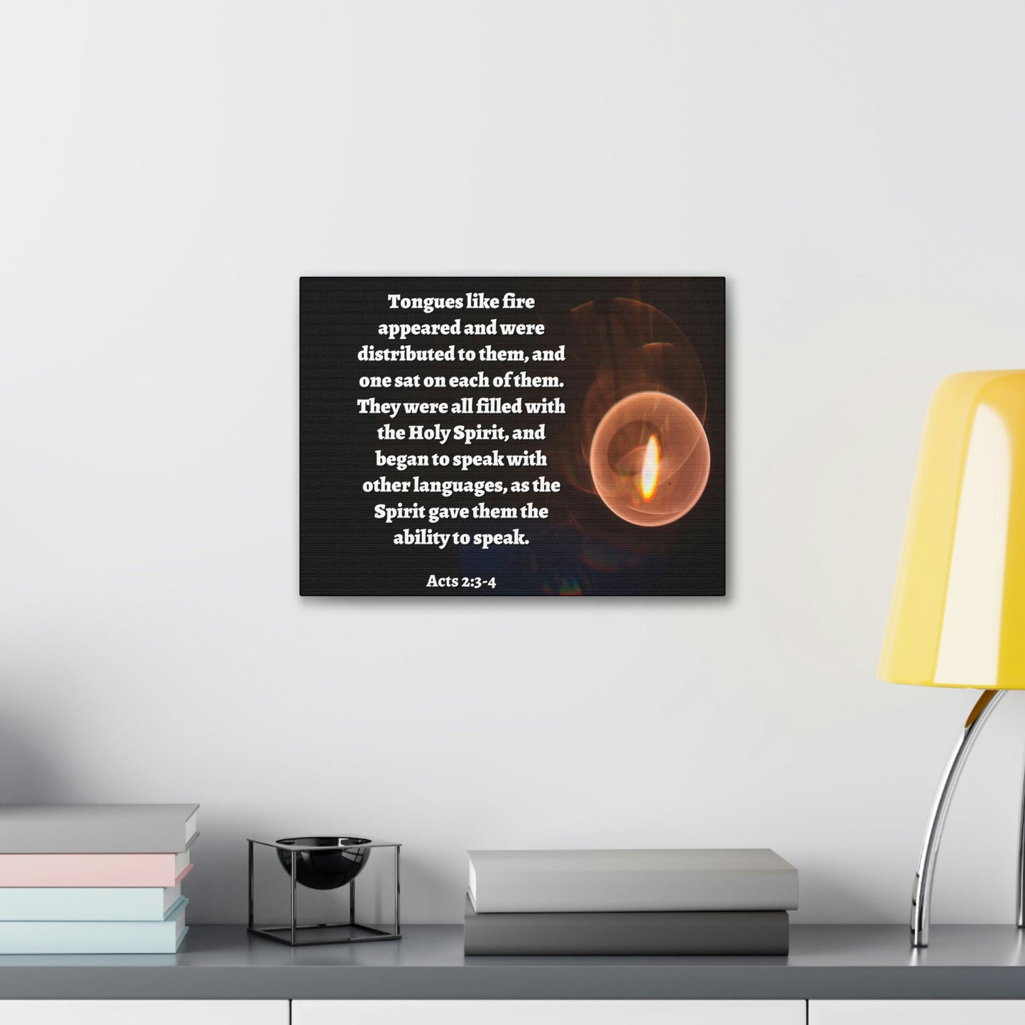 Scripture Walls Spirit Gave Them Acts 2:3 Bible Verse Canvas Christian Wall Art Ready to Hang Unframed-Express Your Love Gifts