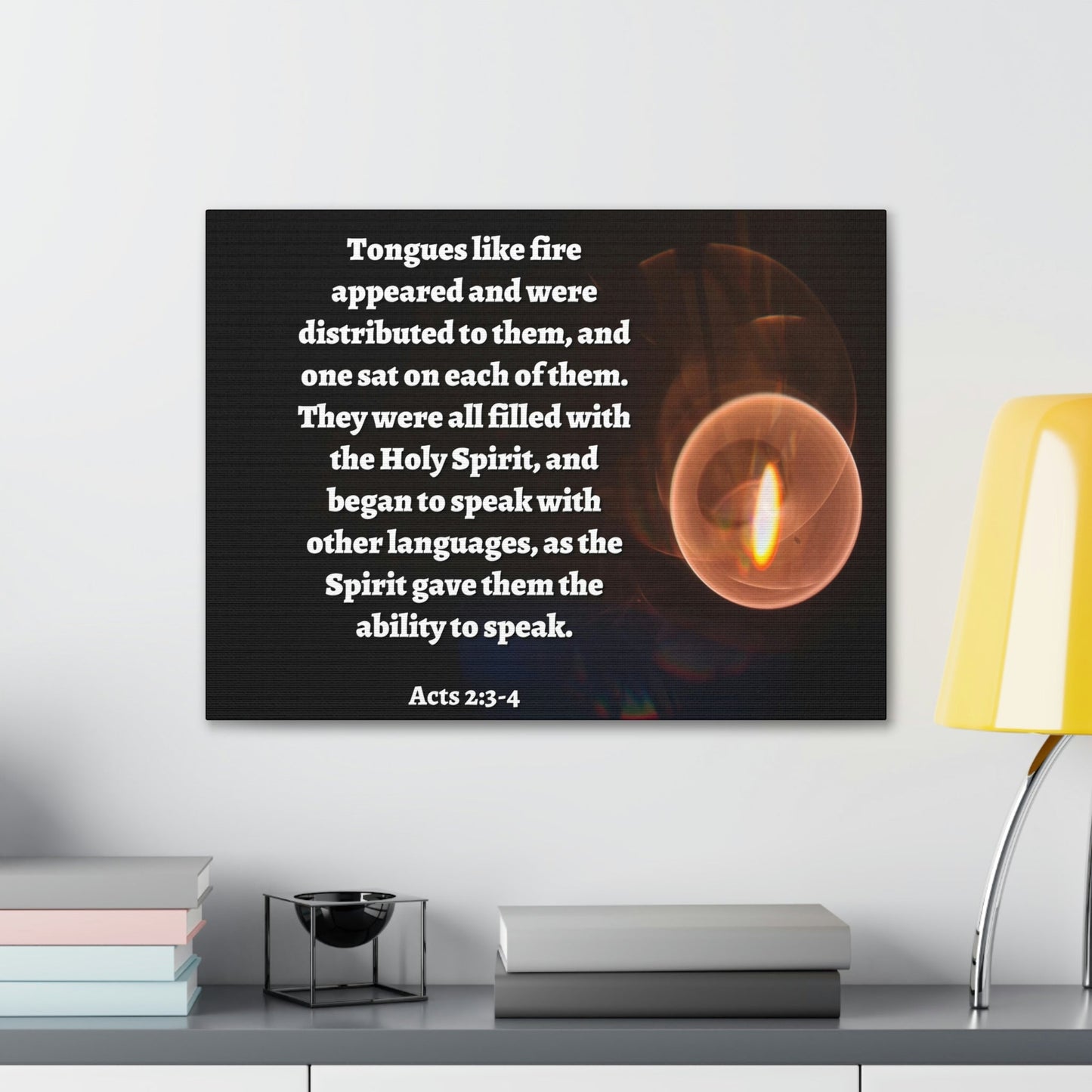 Scripture Walls Spirit Gave Them Acts 2:3 Bible Verse Canvas Christian Wall Art Ready to Hang Unframed-Express Your Love Gifts