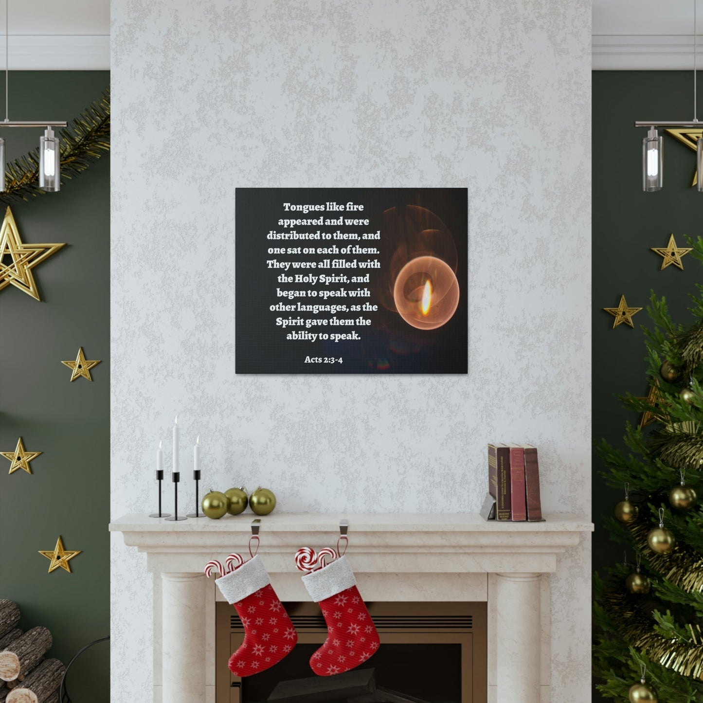 Scripture Walls Spirit Gave Them Acts 2:3 Bible Verse Canvas Christian Wall Art Ready to Hang Unframed-Express Your Love Gifts