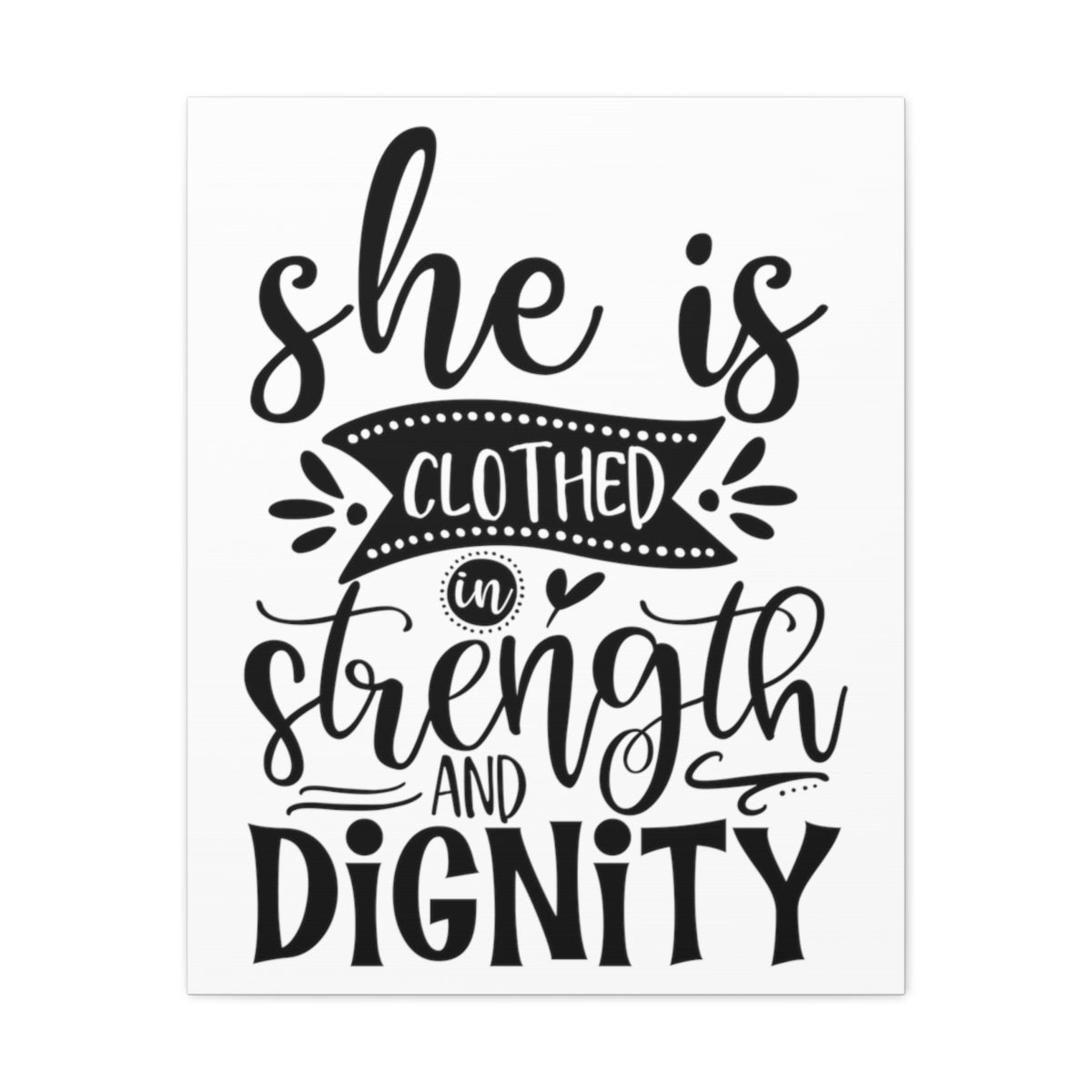 Strength And Dignity Proverbs 31:25-31 Christian Wall Art Print Ready to Hang Unframed-Express Your Love Gifts