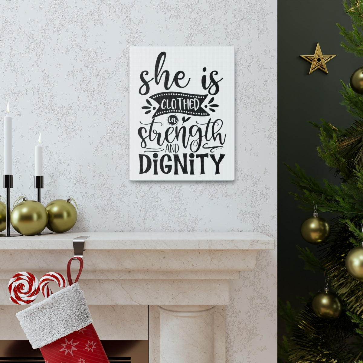 Scripture Walls Strength And Dignity Proverbs 31:25-31 Christian Wall Art Print Ready to Hang Unframed-Express Your Love Gifts