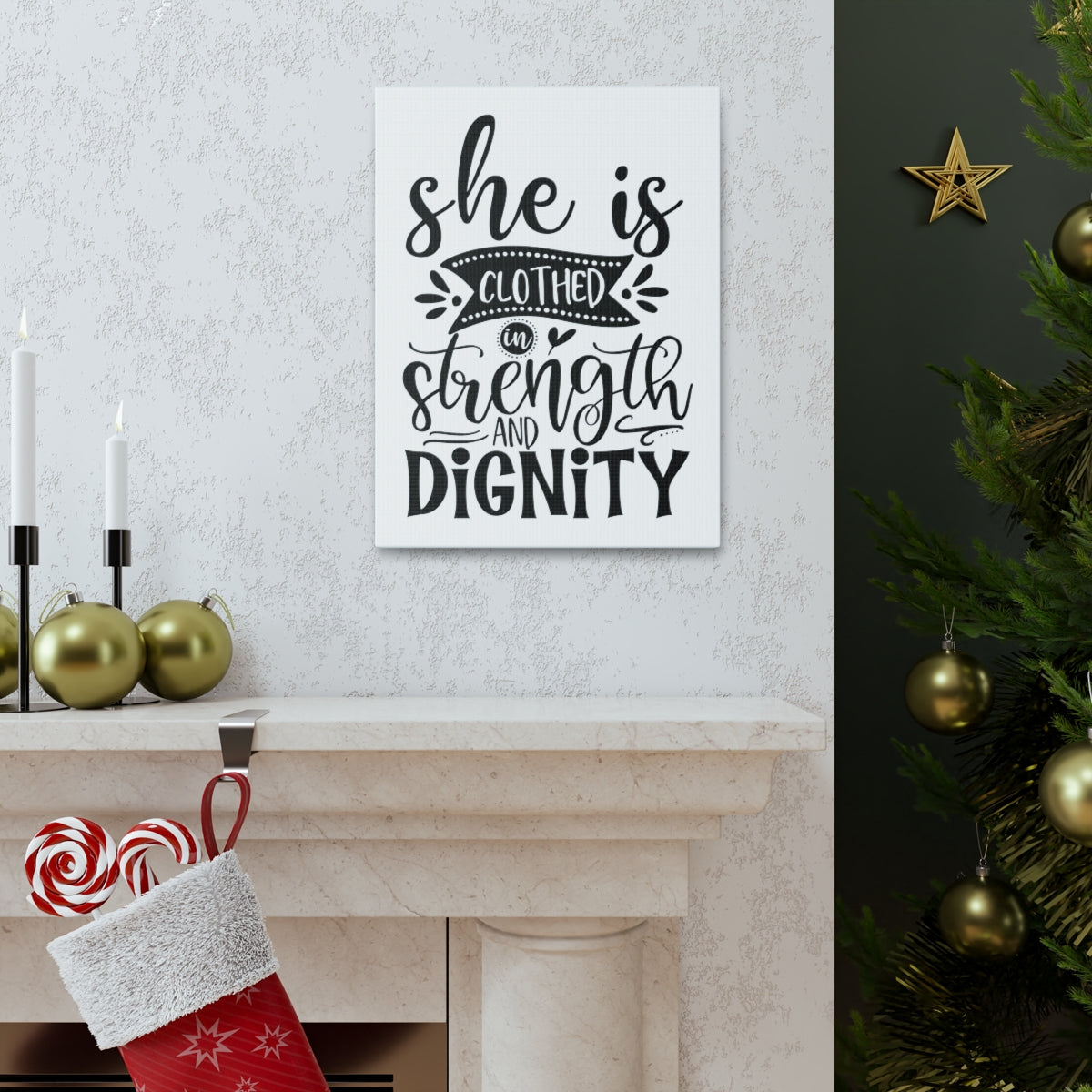 Scripture Walls Strength And Dignity Proverbs 31:25-31 Christian Wall Art Print Ready to Hang Unframed-Express Your Love Gifts