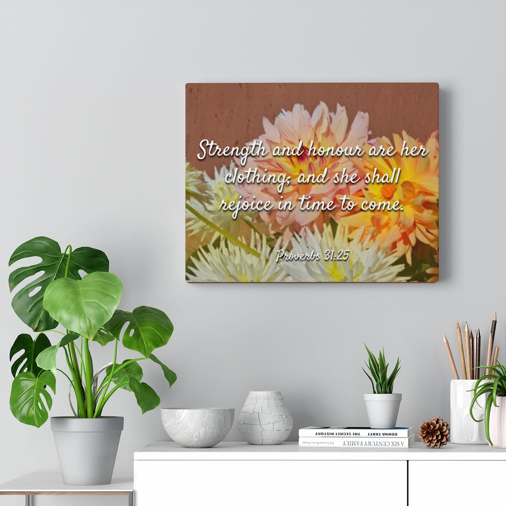 Strength And Honour Proverbs 31:25 Bible Verse Canvas Christian Wall Art Ready to Hang Unframed-Express Your Love Gifts