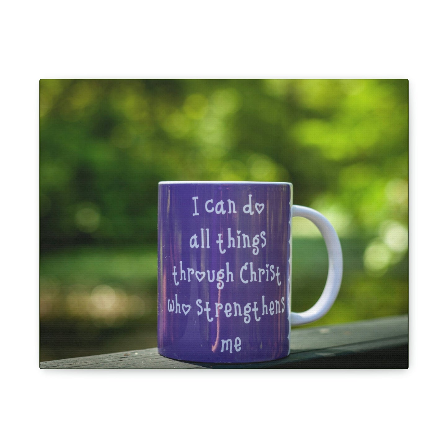 Strengthens Me Philippians 4:13 Purple Mug Christian Wall Art Bible Verse Print Ready to Hang Unframed-Express Your Love Gifts