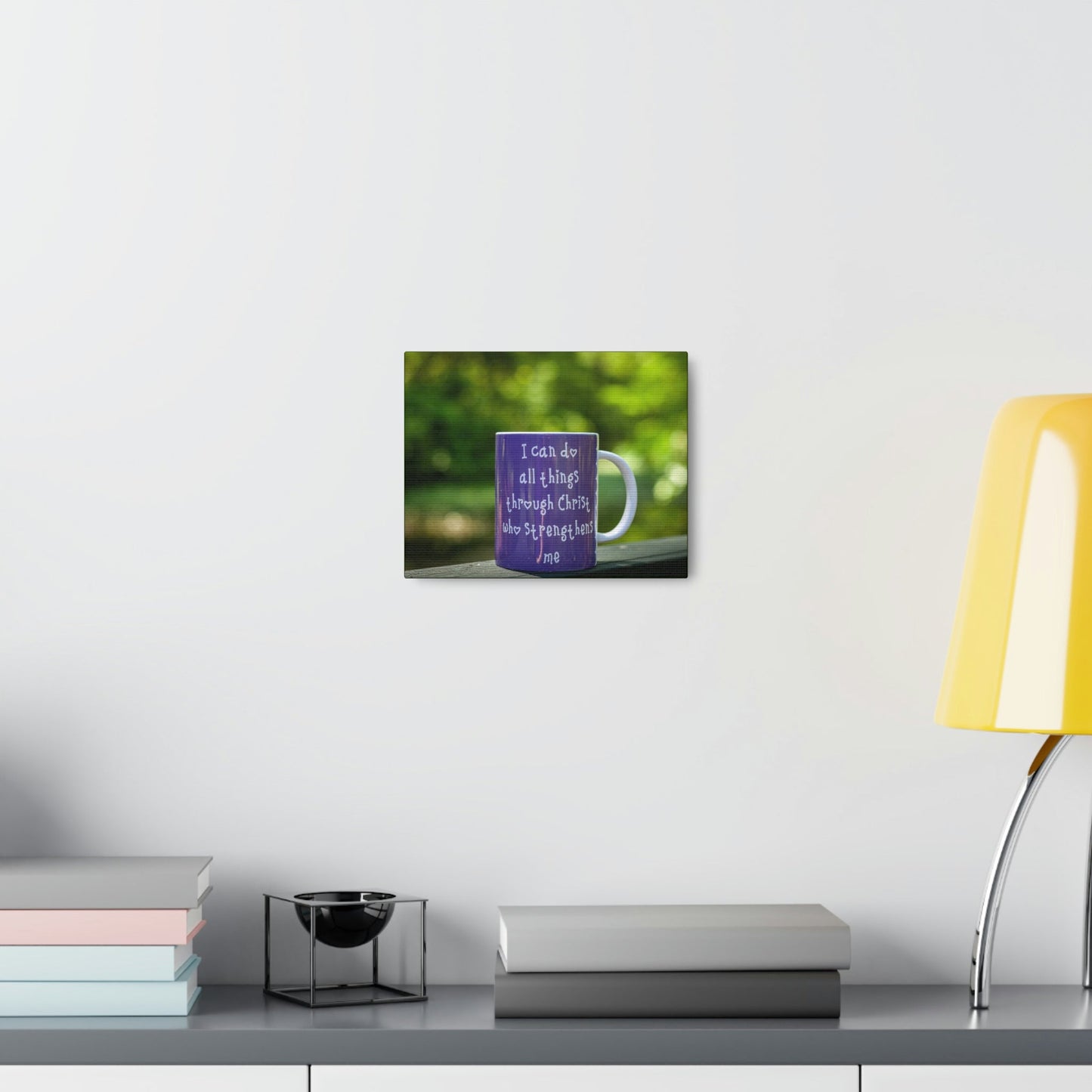Strengthens Me Philippians 4:13 Purple Mug Christian Wall Art Bible Verse Print Ready to Hang Unframed-Express Your Love Gifts