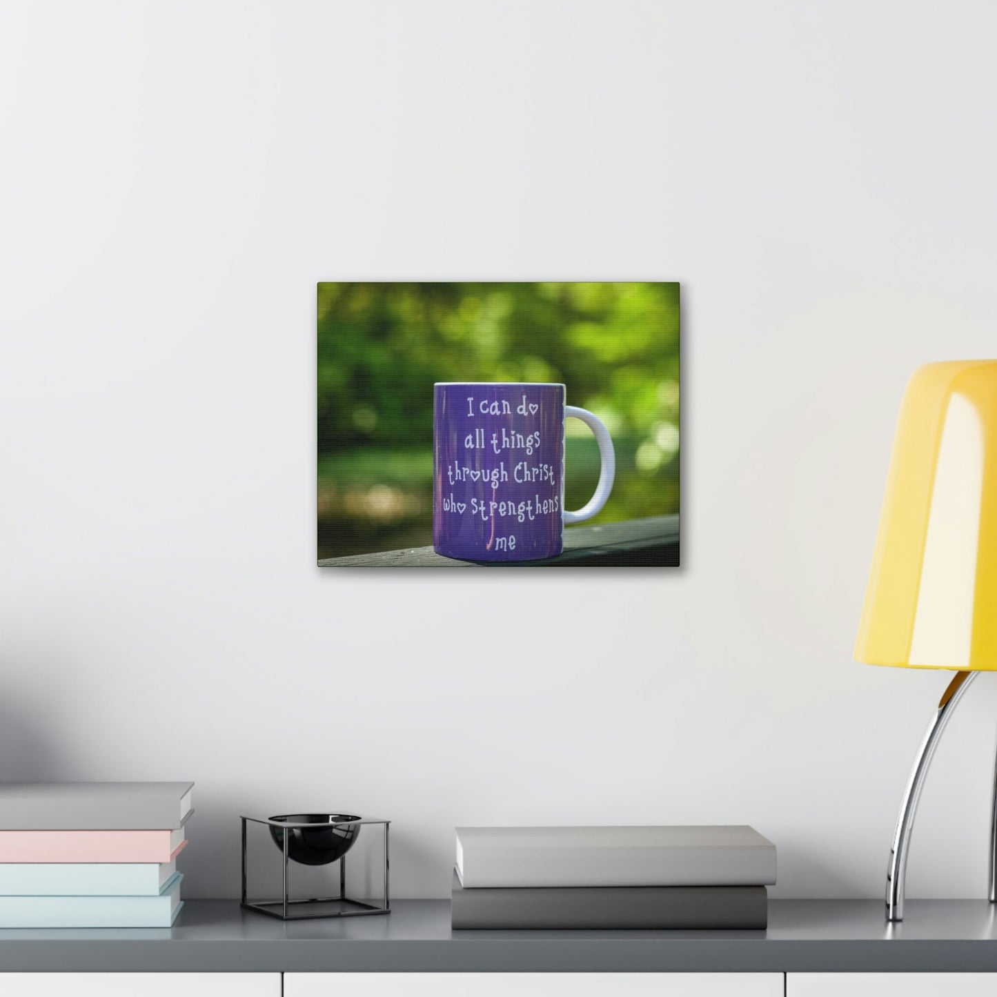 Strengthens Me Philippians 4:13 Purple Mug Christian Wall Art Bible Verse Print Ready to Hang Unframed-Express Your Love Gifts
