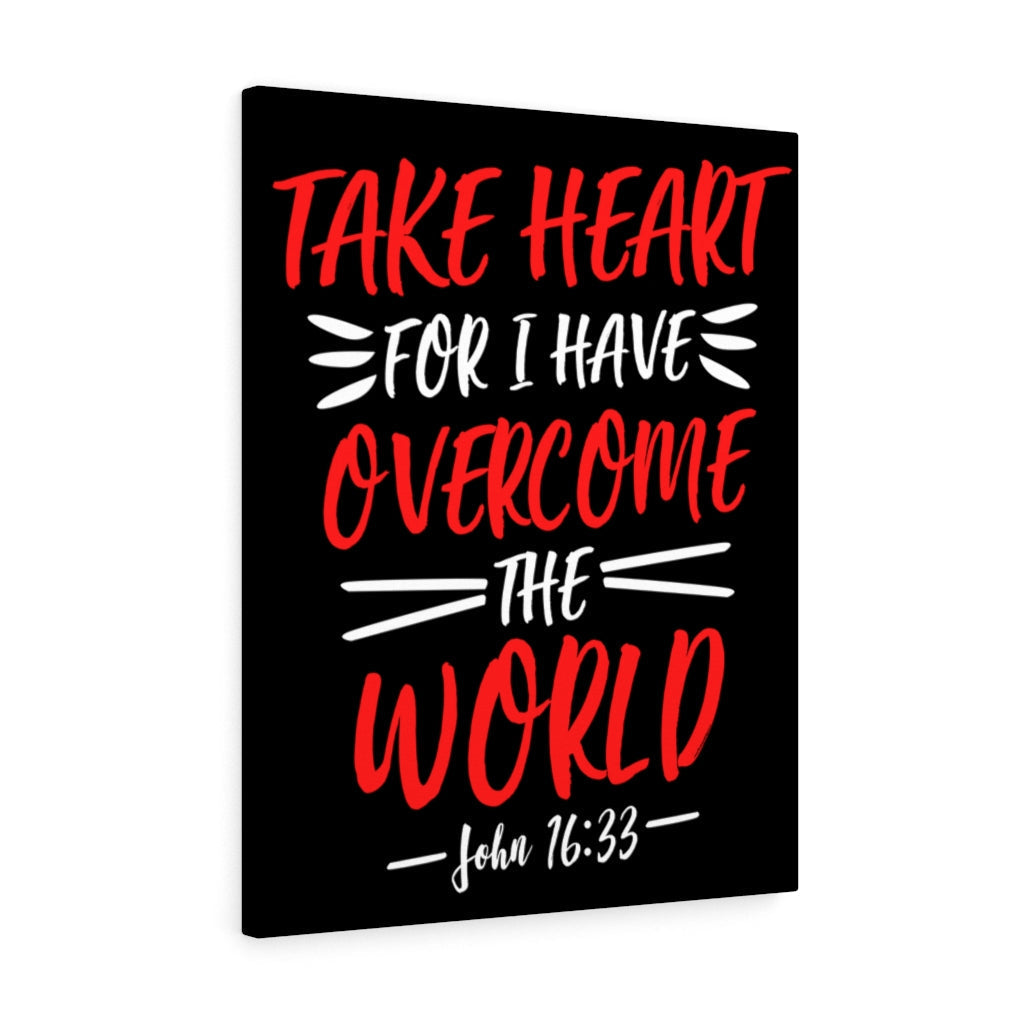 Take Heart For I Have John 16:33 Bible Verse Canvas Christian Wall Art Ready to Hang Unframed-Express Your Love Gifts
