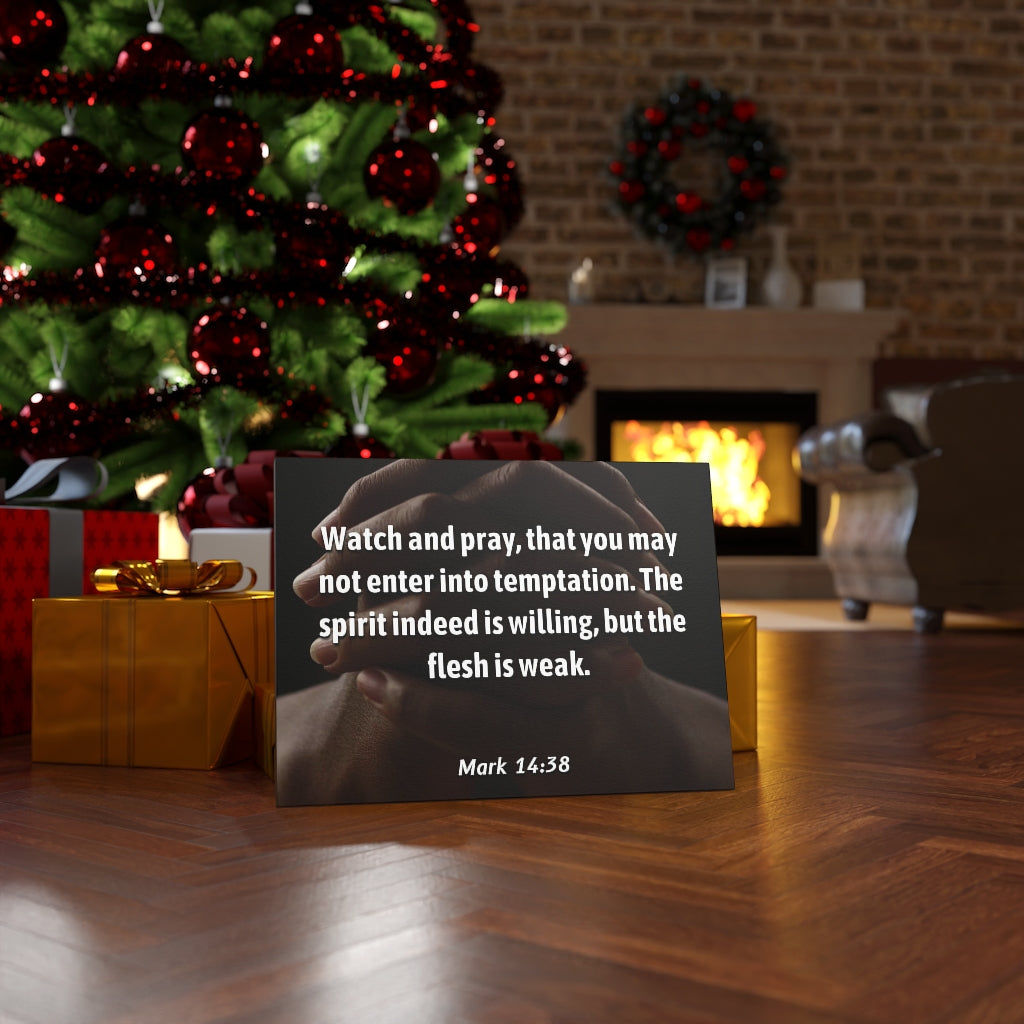 Temptation Mark 14:38 Bible Verse Canvas Christian Wall Art Ready to Hang Unframed-Express Your Love Gifts