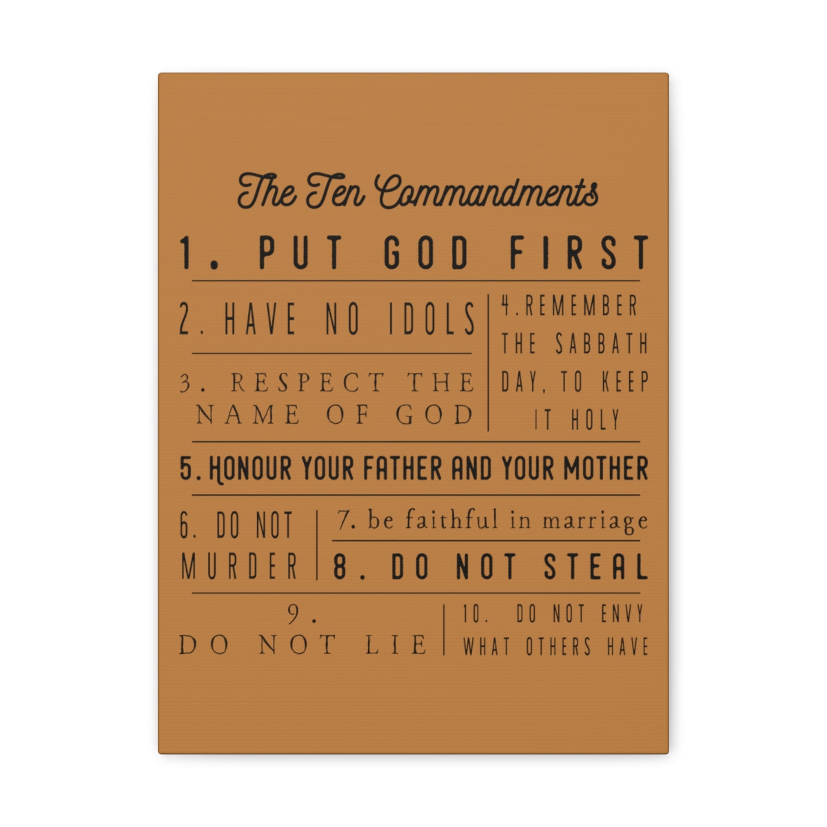 Scripture Walls Ten Commandments Exodus 20:2-17 Christian Wall Art Print Ready to Hang Unframed-Express Your Love Gifts