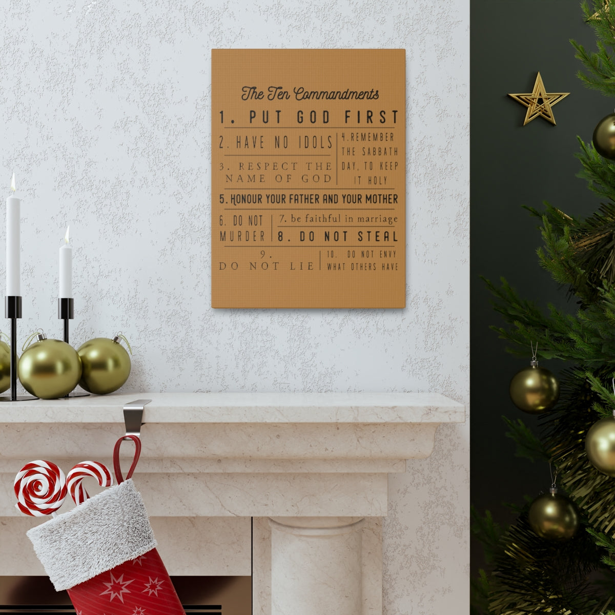 Scripture Walls Ten Commandments Exodus 20:2-17 Christian Wall Art Print Ready to Hang Unframed-Express Your Love Gifts