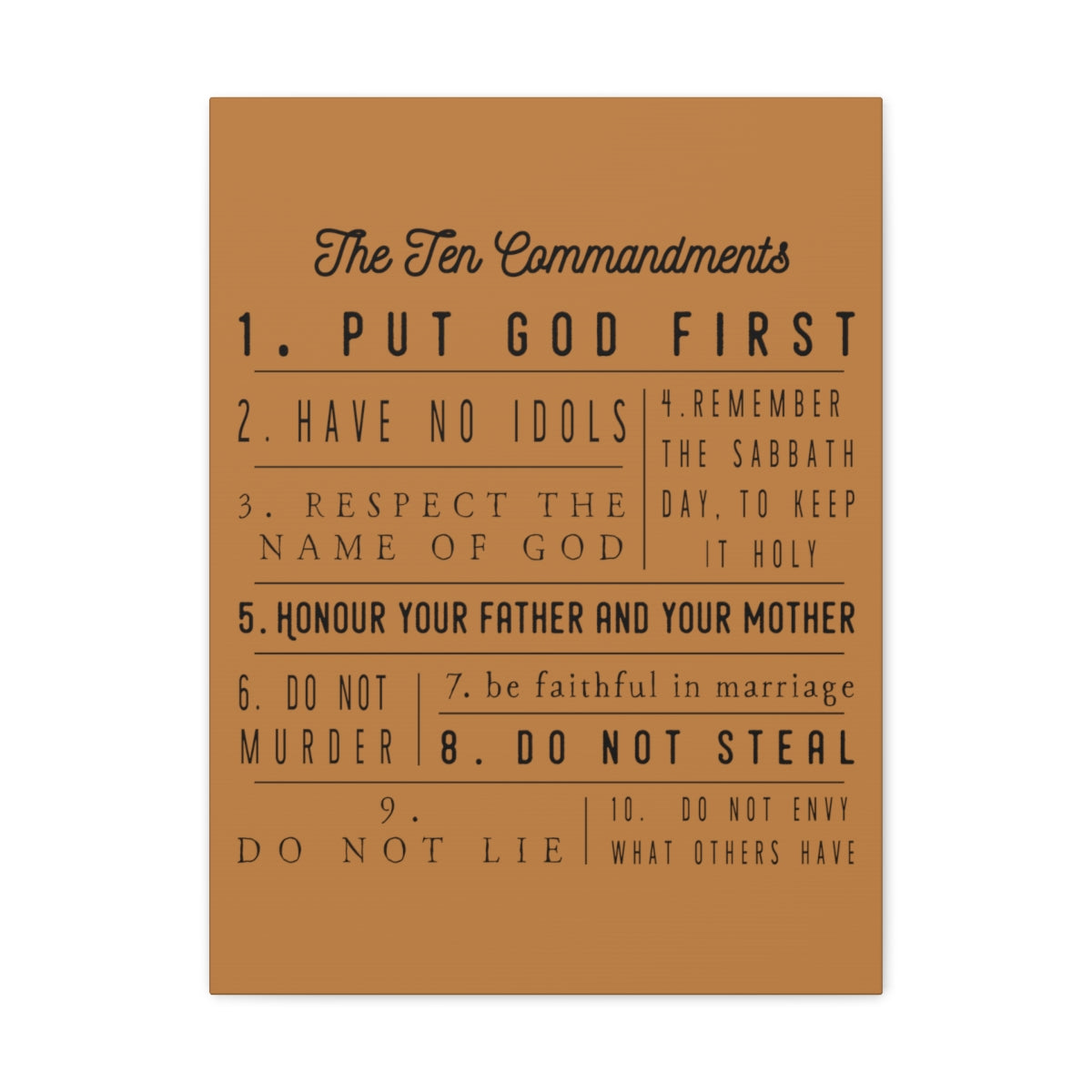 Scripture Walls Ten Commandments Exodus 20:2-17 Christian Wall Art Print Ready to Hang Unframed-Express Your Love Gifts