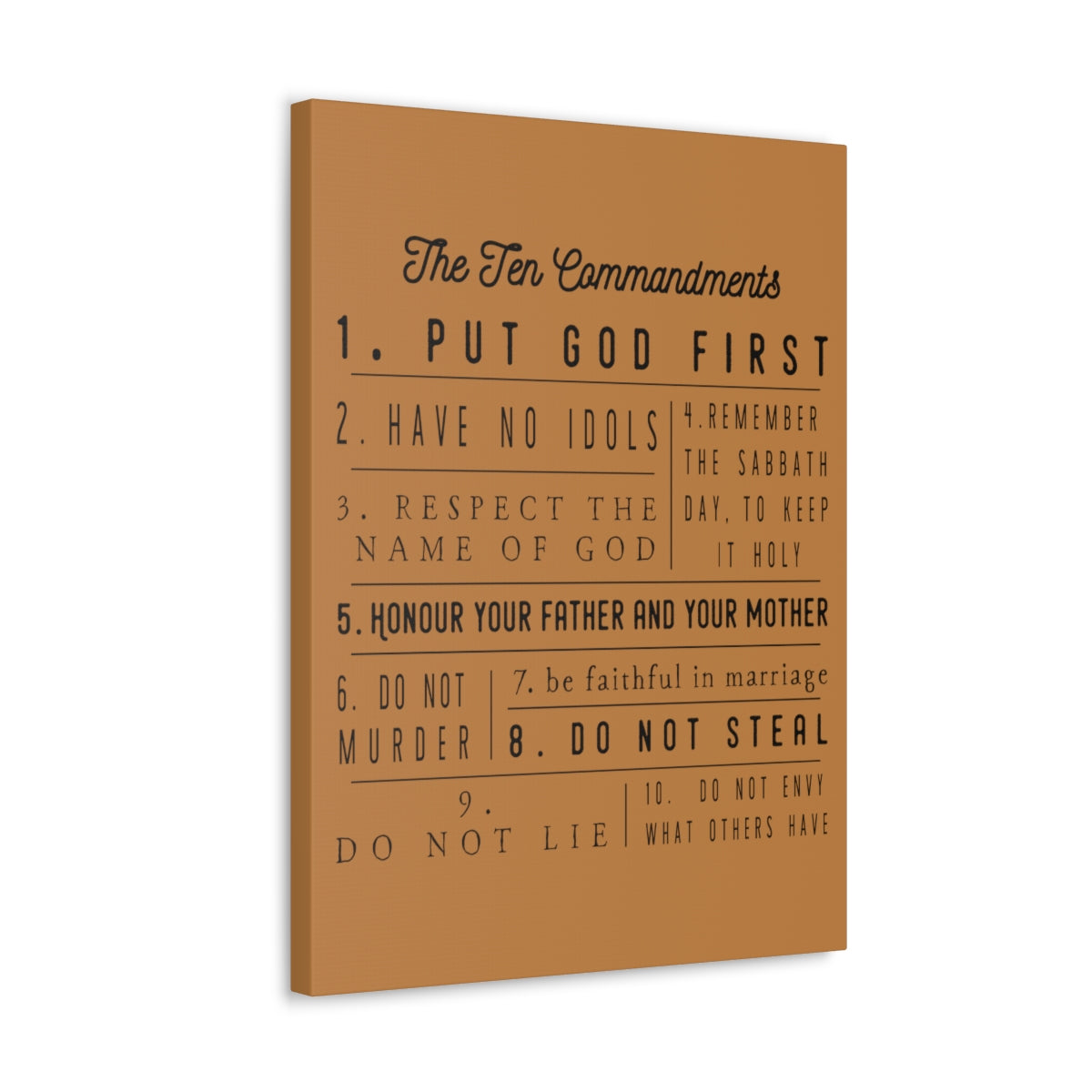 Scripture Walls Ten Commandments Exodus 20:2-17 Christian Wall Art Print Ready to Hang Unframed-Express Your Love Gifts