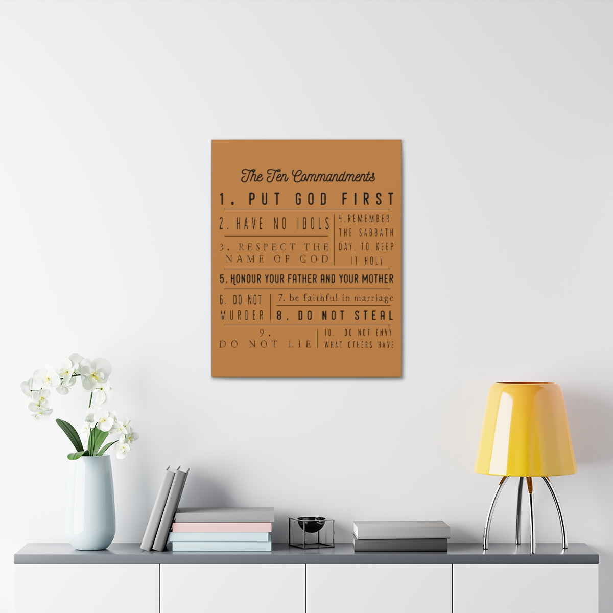 Scripture Walls Ten Commandments Exodus 20:2-17 Christian Wall Art Print Ready to Hang Unframed-Express Your Love Gifts
