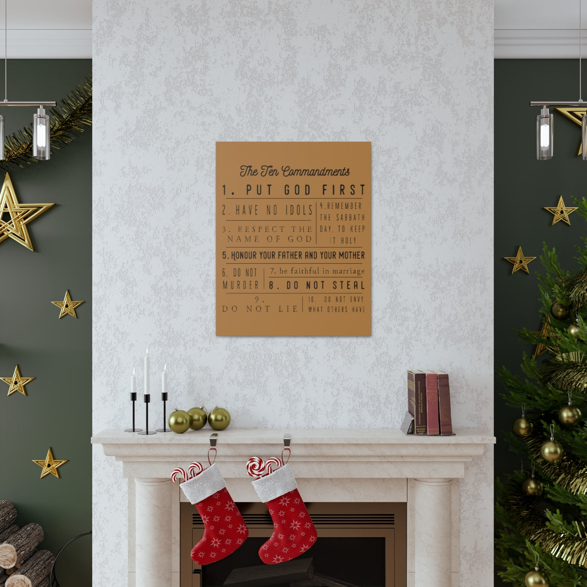 Scripture Walls Ten Commandments Exodus 20:2-17 Christian Wall Art Print Ready to Hang Unframed-Express Your Love Gifts