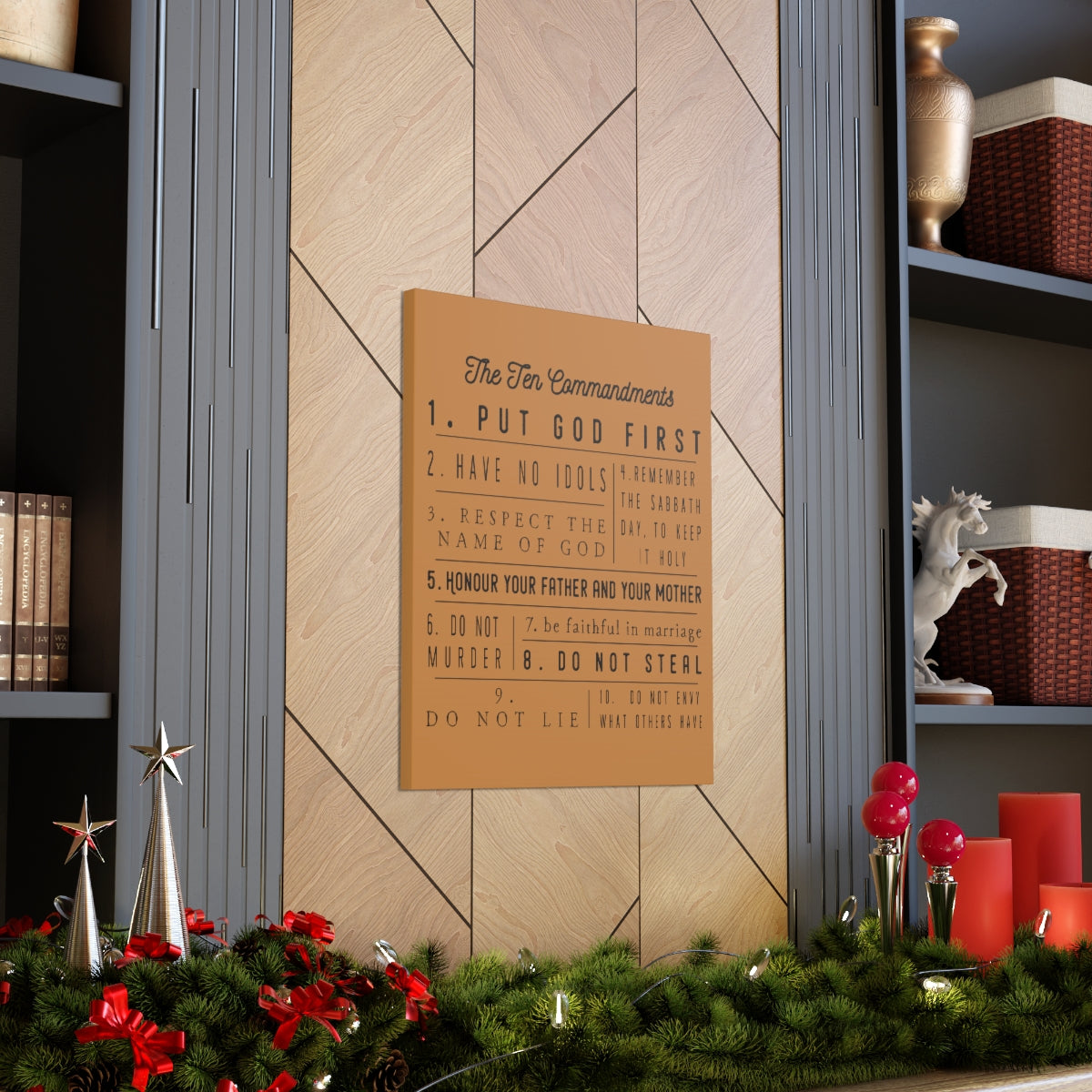 Scripture Walls Ten Commandments Exodus 20:2-17 Christian Wall Art Print Ready to Hang Unframed-Express Your Love Gifts