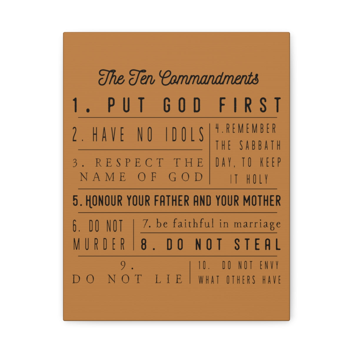Scripture Walls Ten Commandments Exodus 20:2-17 Christian Wall Art Print Ready to Hang Unframed-Express Your Love Gifts