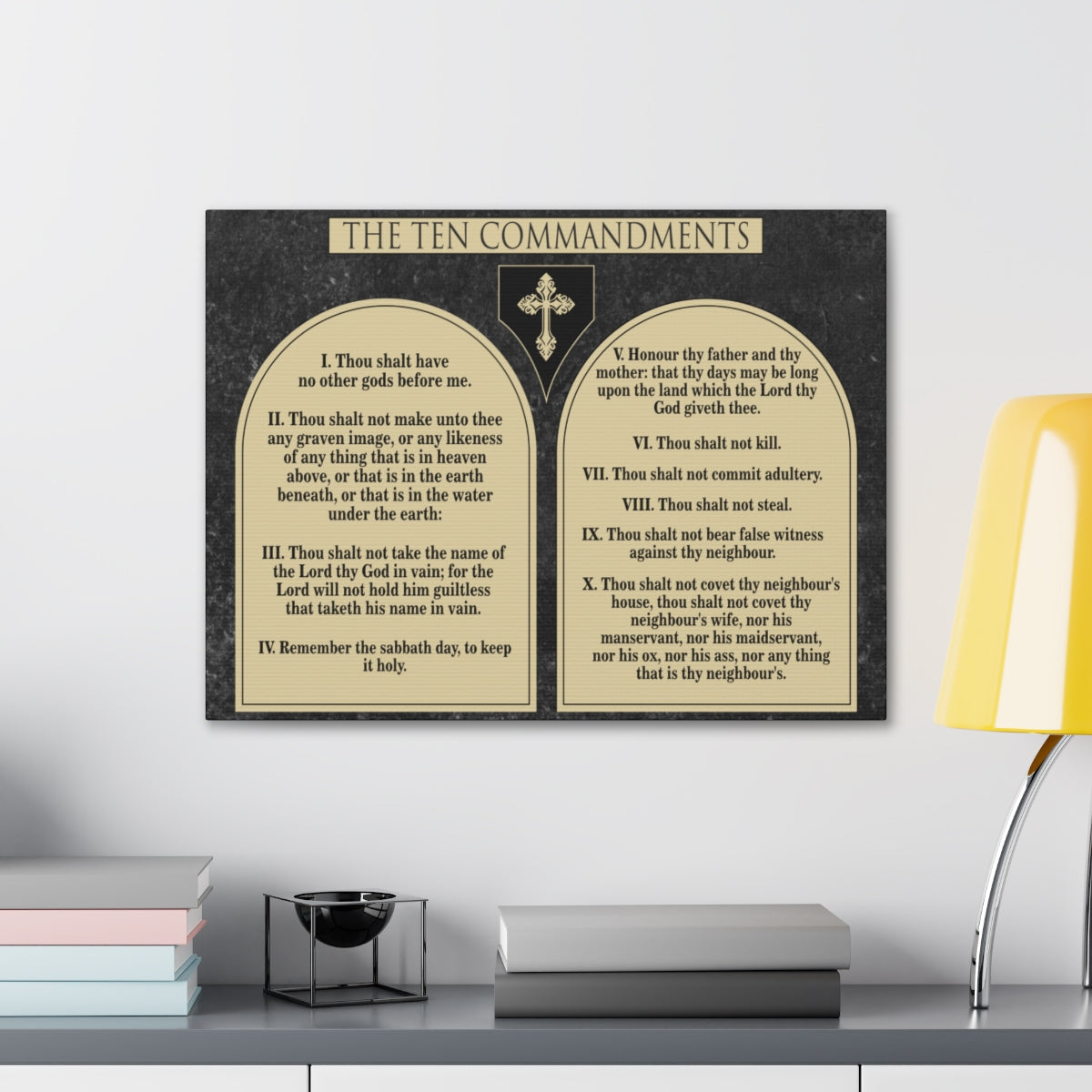 Scripture Walls Ten Commandments Tablets Canvas Christian Wall Art Print Ready to Hang Unframed-Express Your Love Gifts