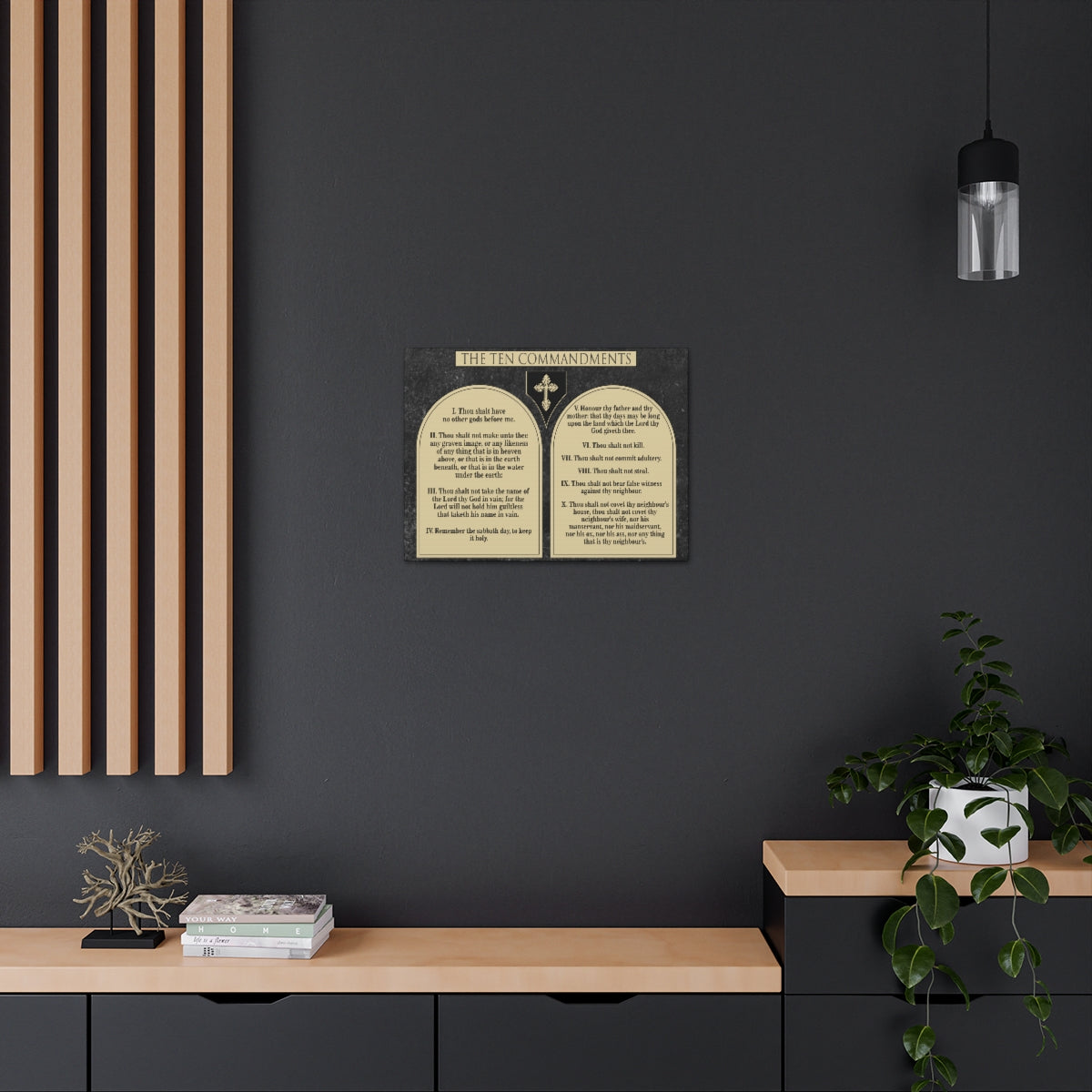 Scripture Walls Ten Commandments Tablets Canvas Christian Wall Art Print Ready to Hang Unframed-Express Your Love Gifts