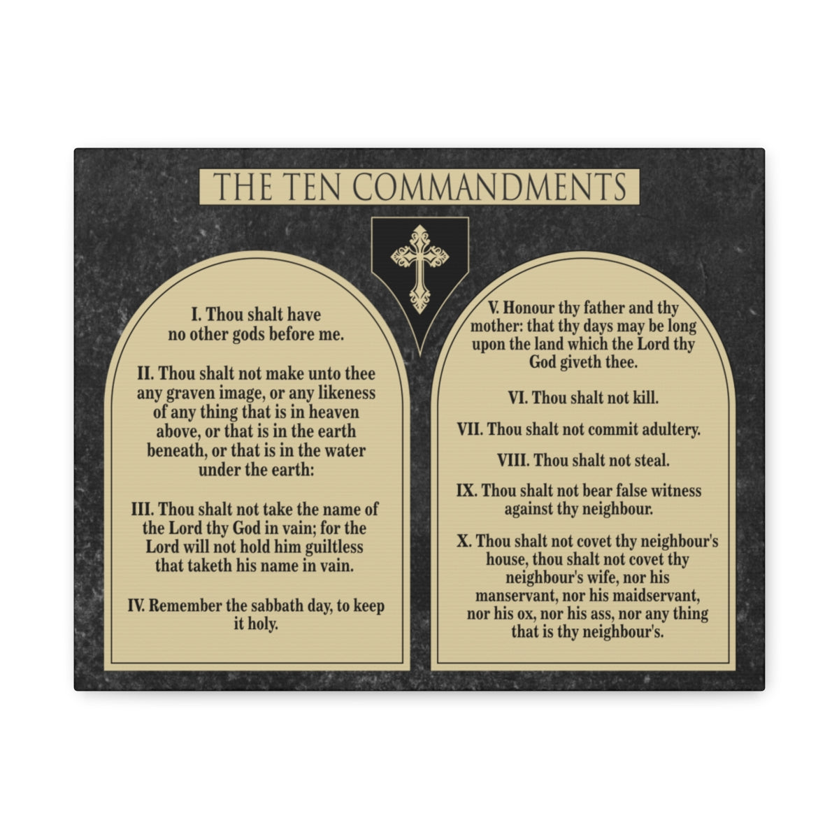 Ten Commandments Tablets Canvas Christian Wall Art Print Ready to Hang Unframed-Express Your Love Gifts